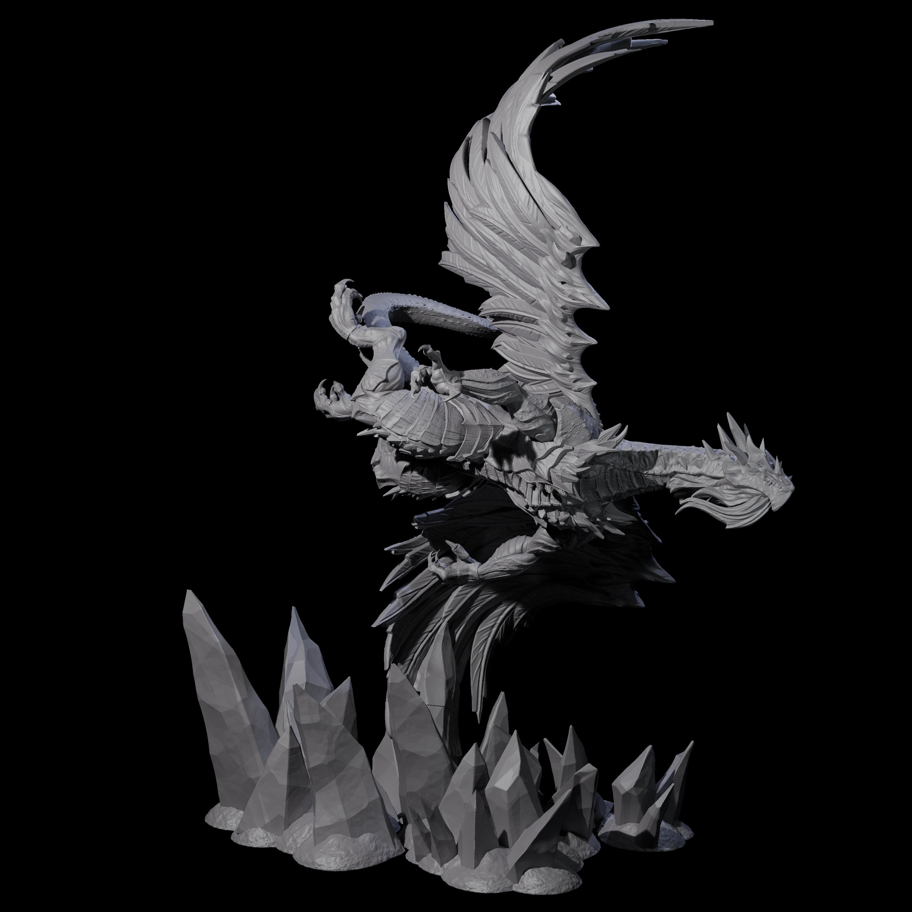 Ferocious White Dragon Miniature for Dungeons and Dragons, Pathfinder or other TTRPGs