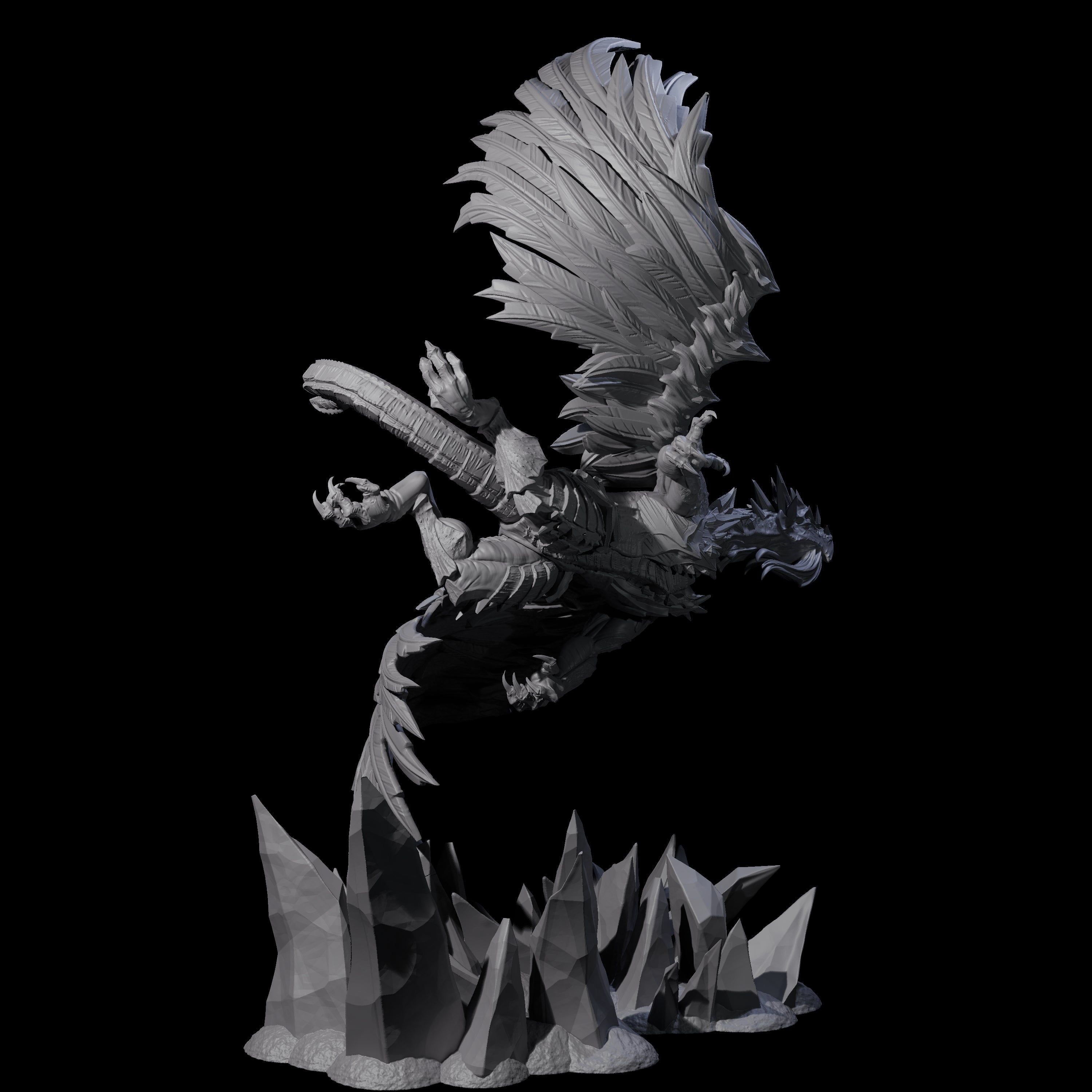 Ferocious White Dragon Miniature for Dungeons and Dragons, Pathfinder or other TTRPGs