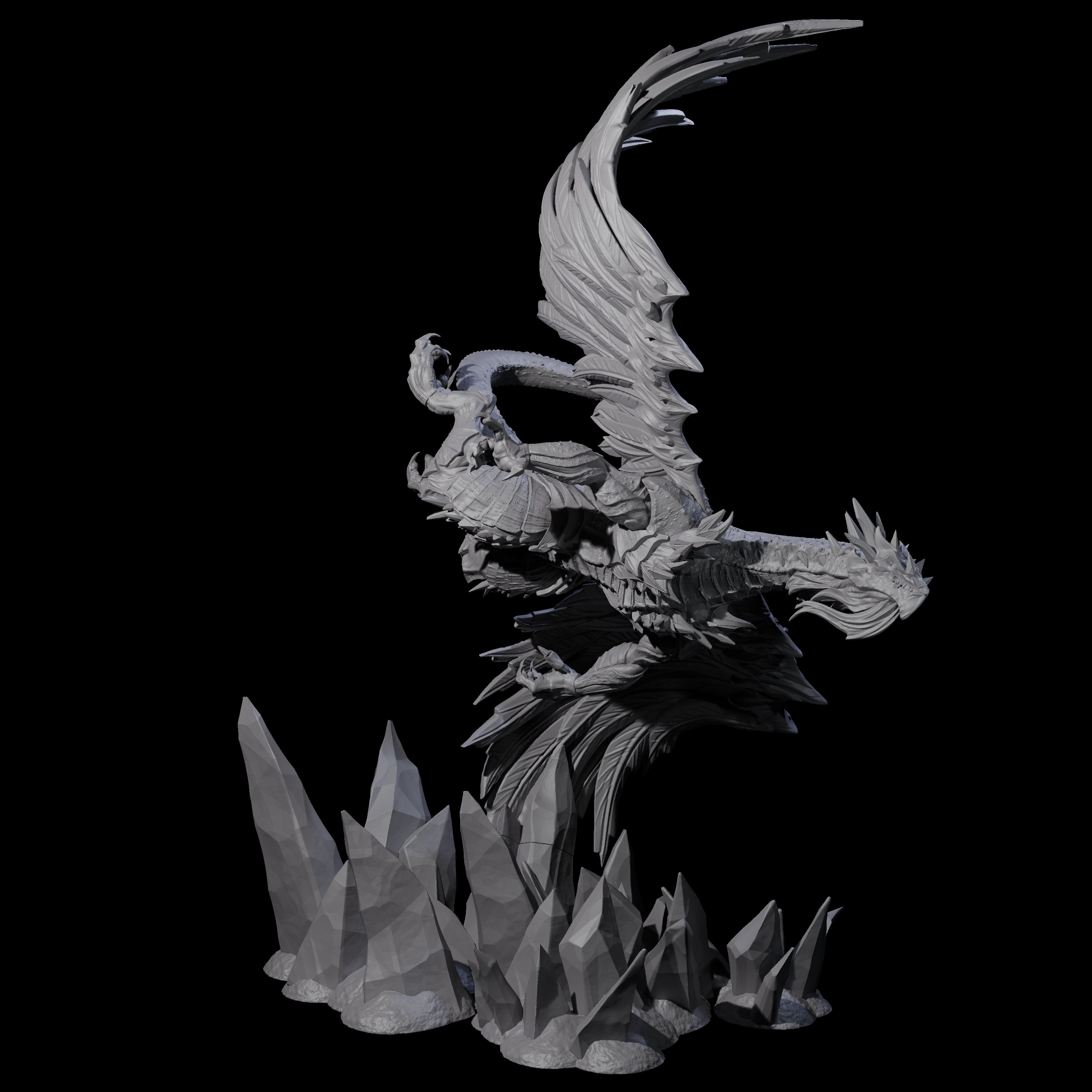 Ferocious White Dragon Miniature for Dungeons and Dragons, Pathfinder or other TTRPGs