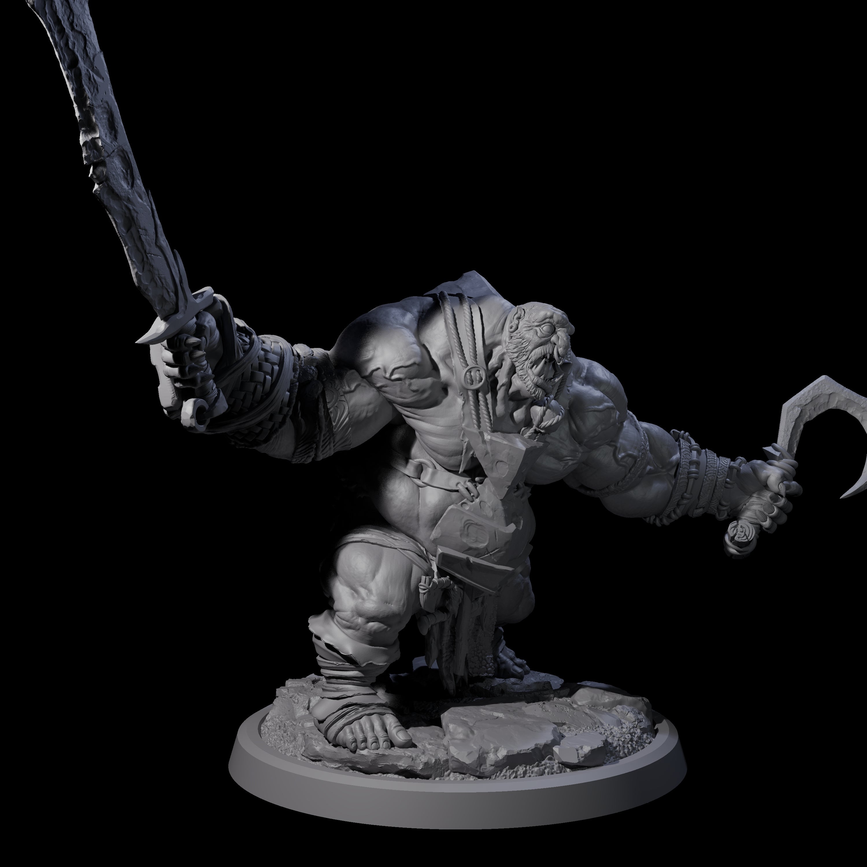 Fetid Hulking Ogre A Miniature for Dungeons and Dragons, Pathfinder or other TTRPGs