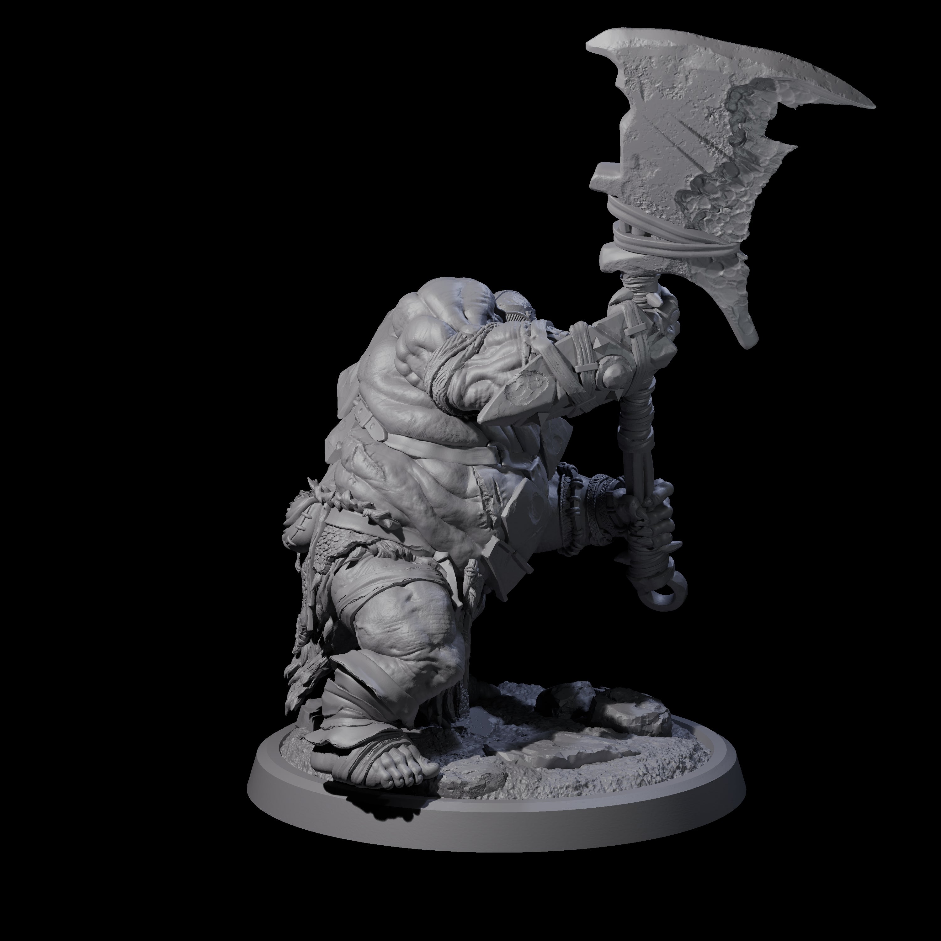 Fetid Hulking Ogre B Miniature for Dungeons and Dragons, Pathfinder or other TTRPGs