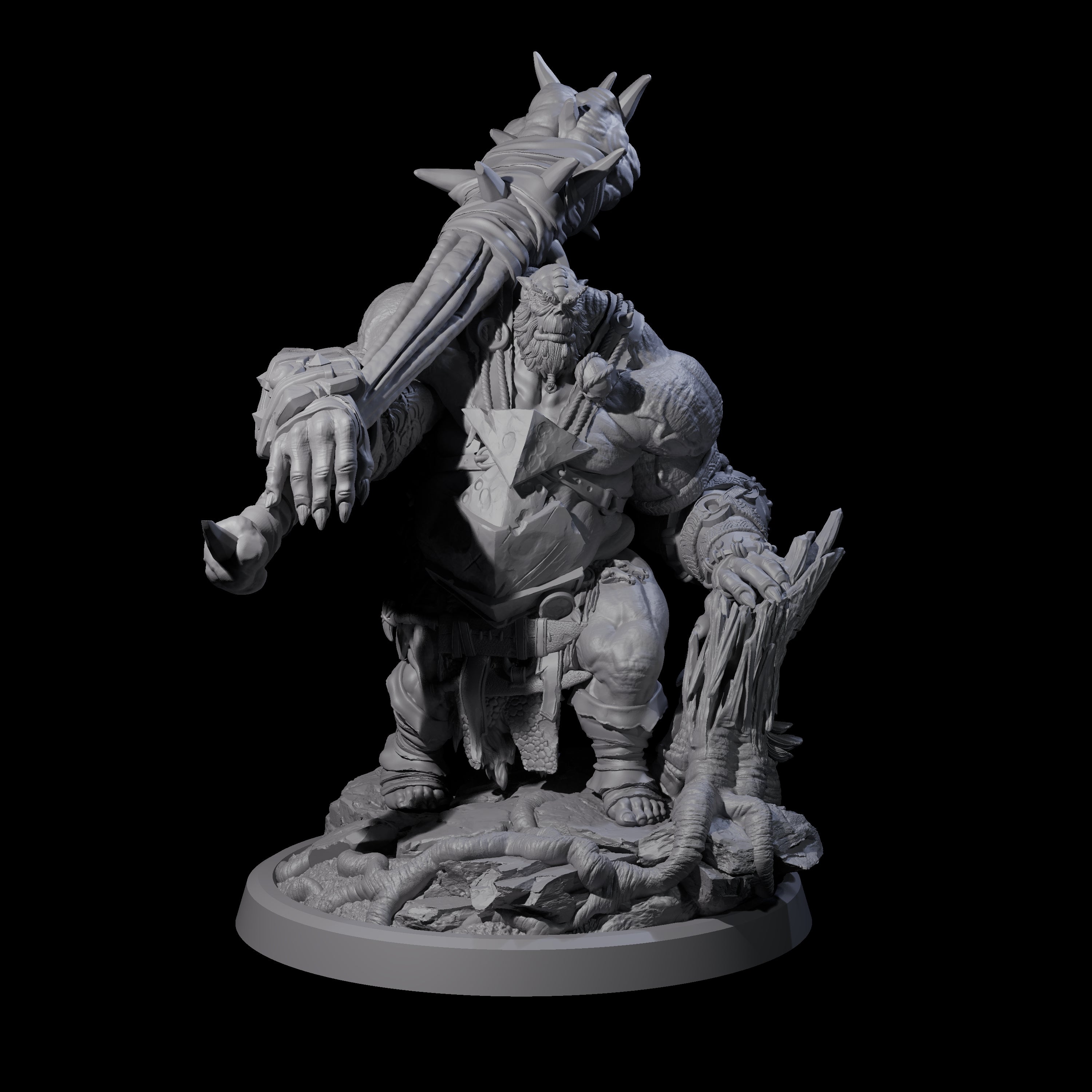 Fetid Hulking Ogre C Miniature for Dungeons and Dragons, Pathfinder or other TTRPGs