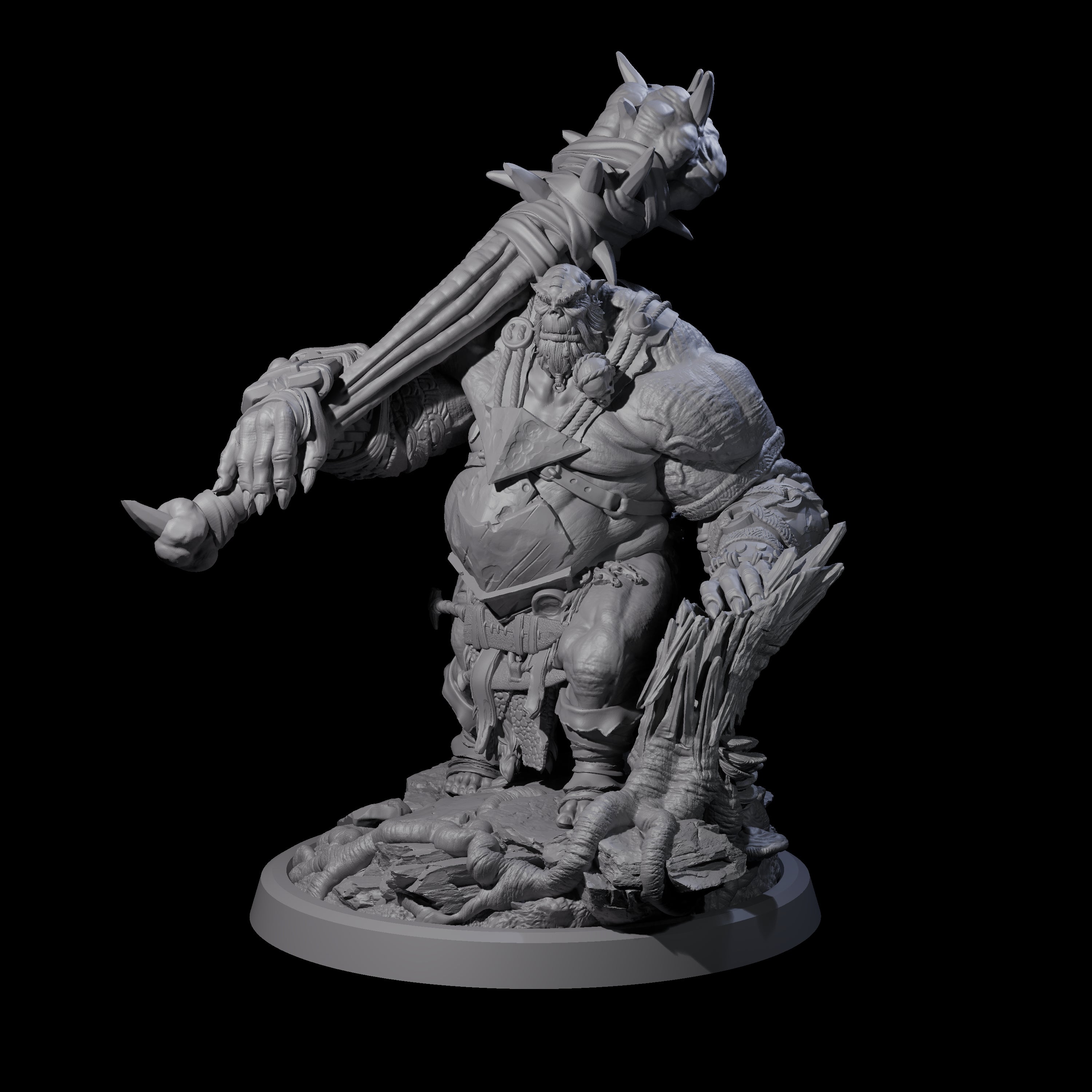 Fetid Hulking Ogre C Miniature for Dungeons and Dragons, Pathfinder or other TTRPGs