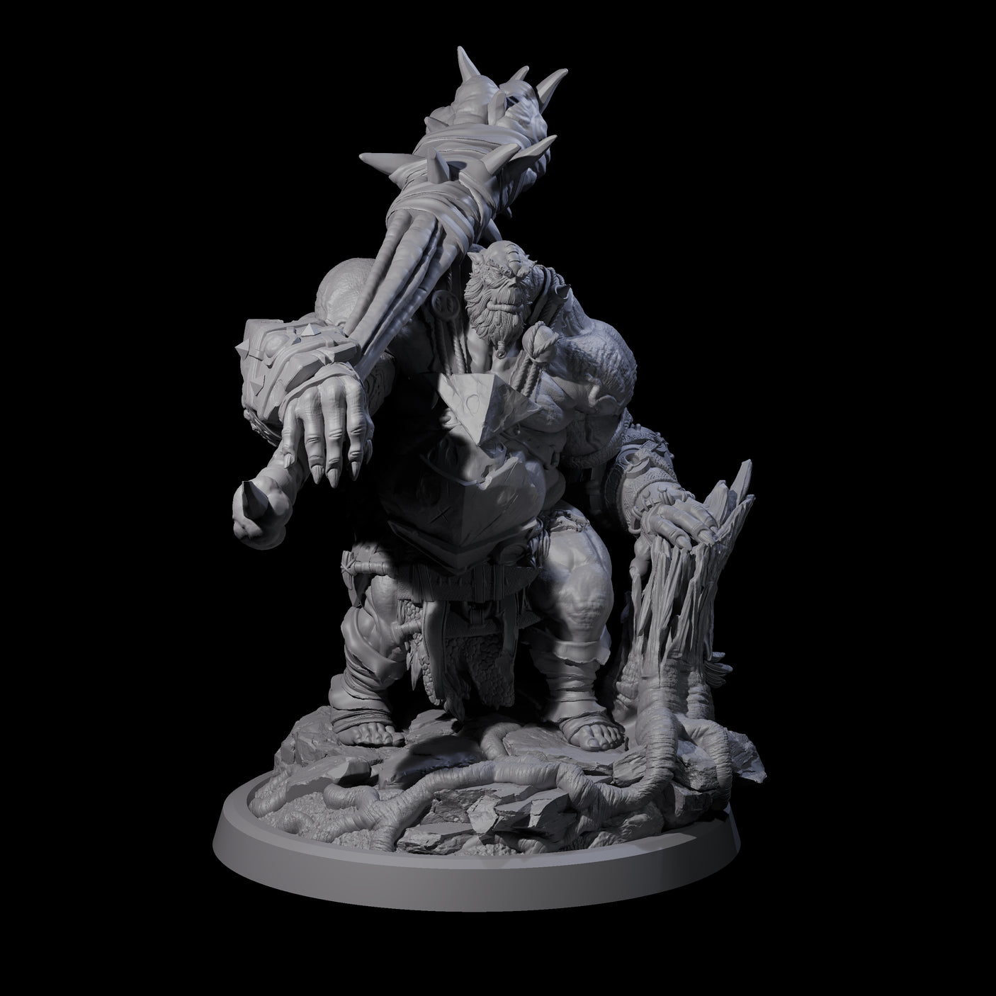 Fetid Hulking Ogre C Miniature for Dungeons and Dragons, Pathfinder or other TTRPGs