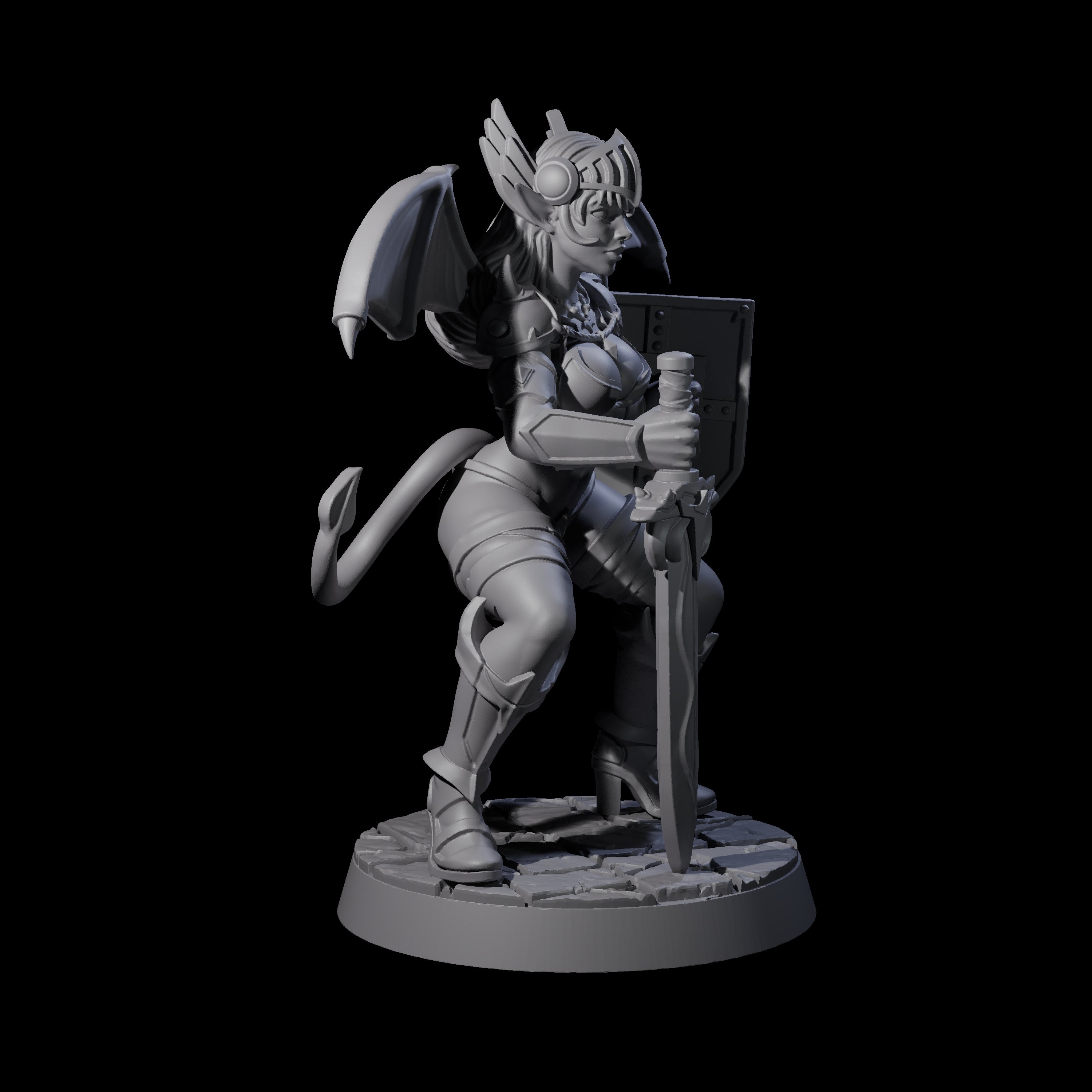 Fiendious Armoured Succubus Miniature for Dungeons and Dragons, Pathfinder or other TTRPGs
