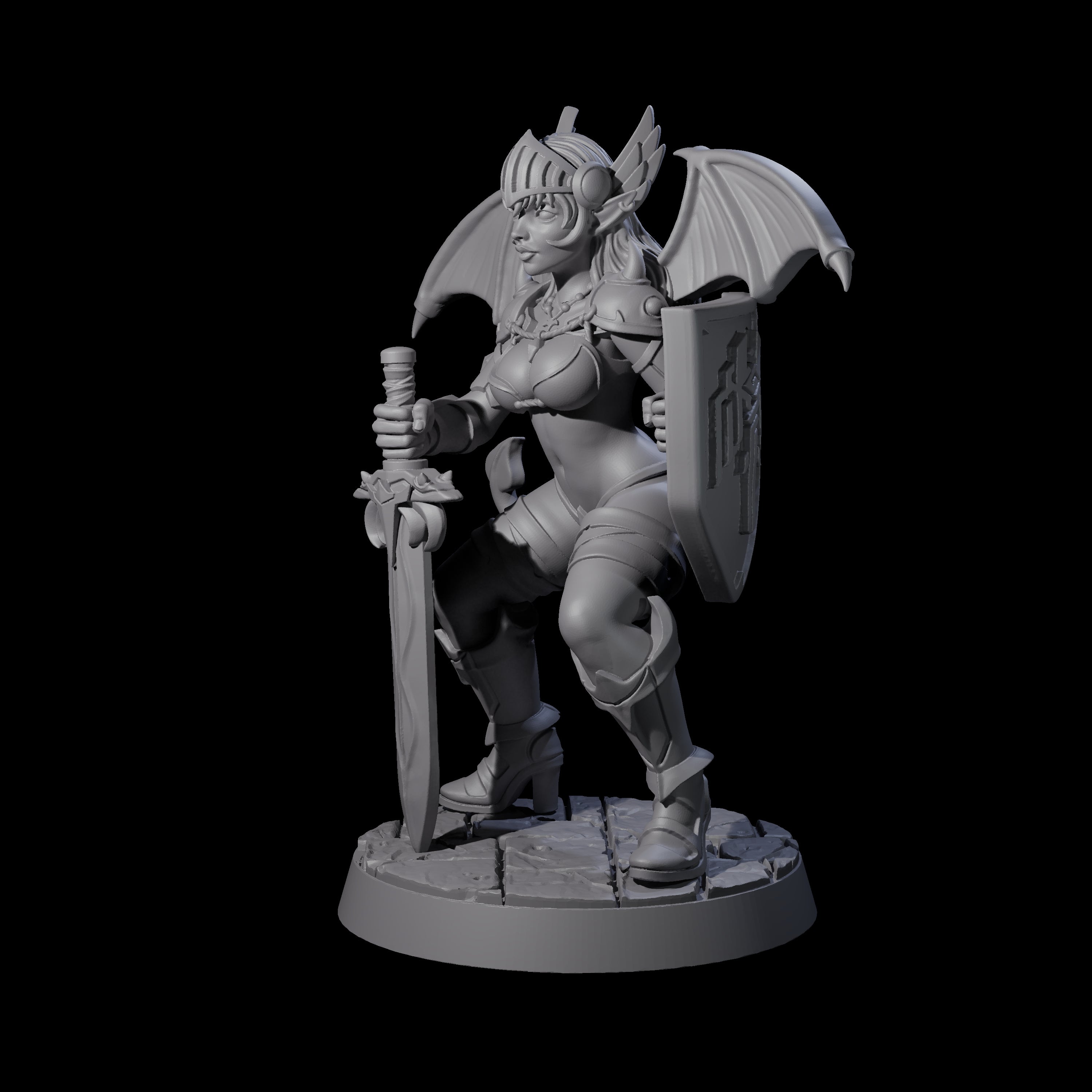 Fiendious Armoured Succubus Miniature for Dungeons and Dragons, Pathfinder or other TTRPGs