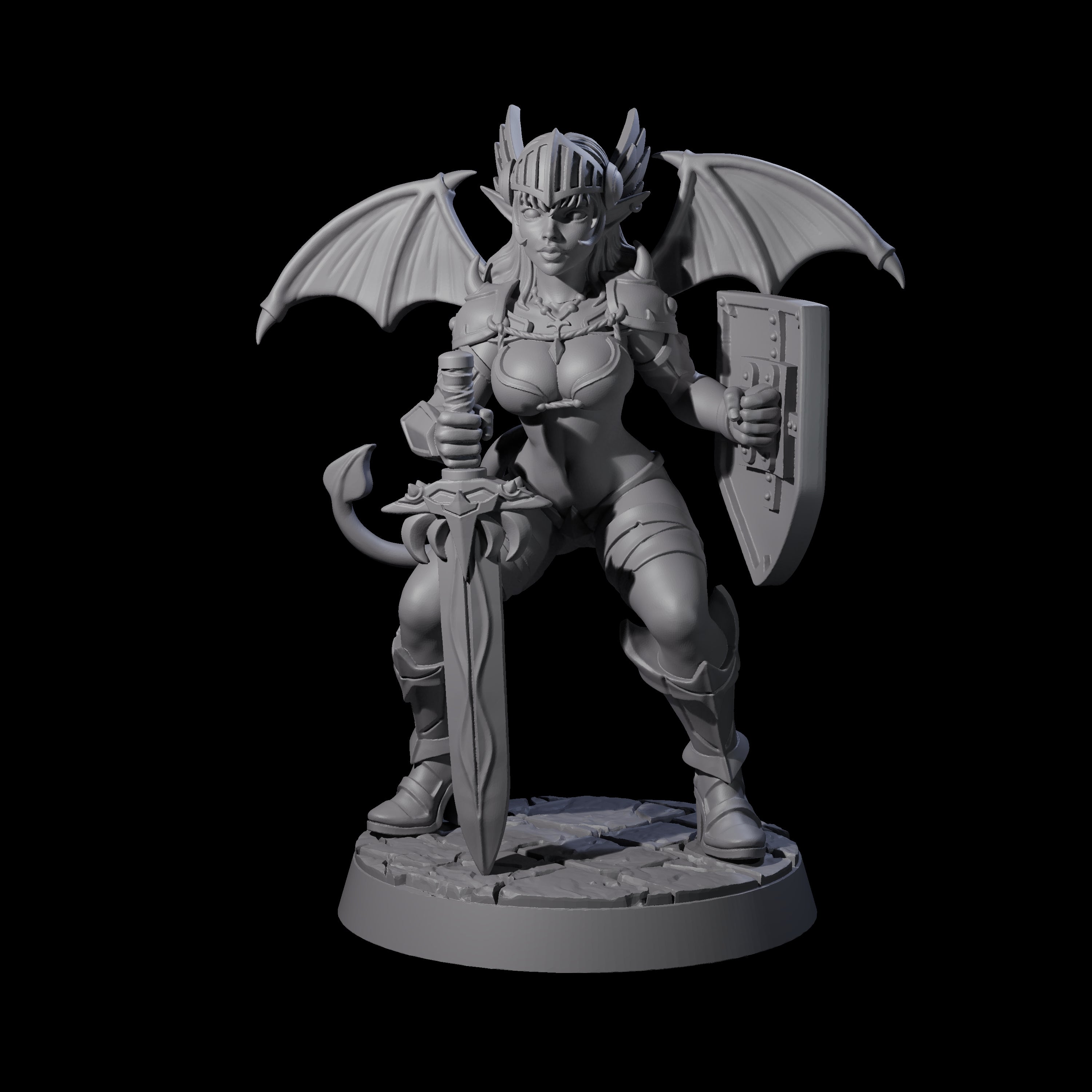 Fiendious Armoured Succubus Miniature for Dungeons and Dragons, Pathfinder or other TTRPGs