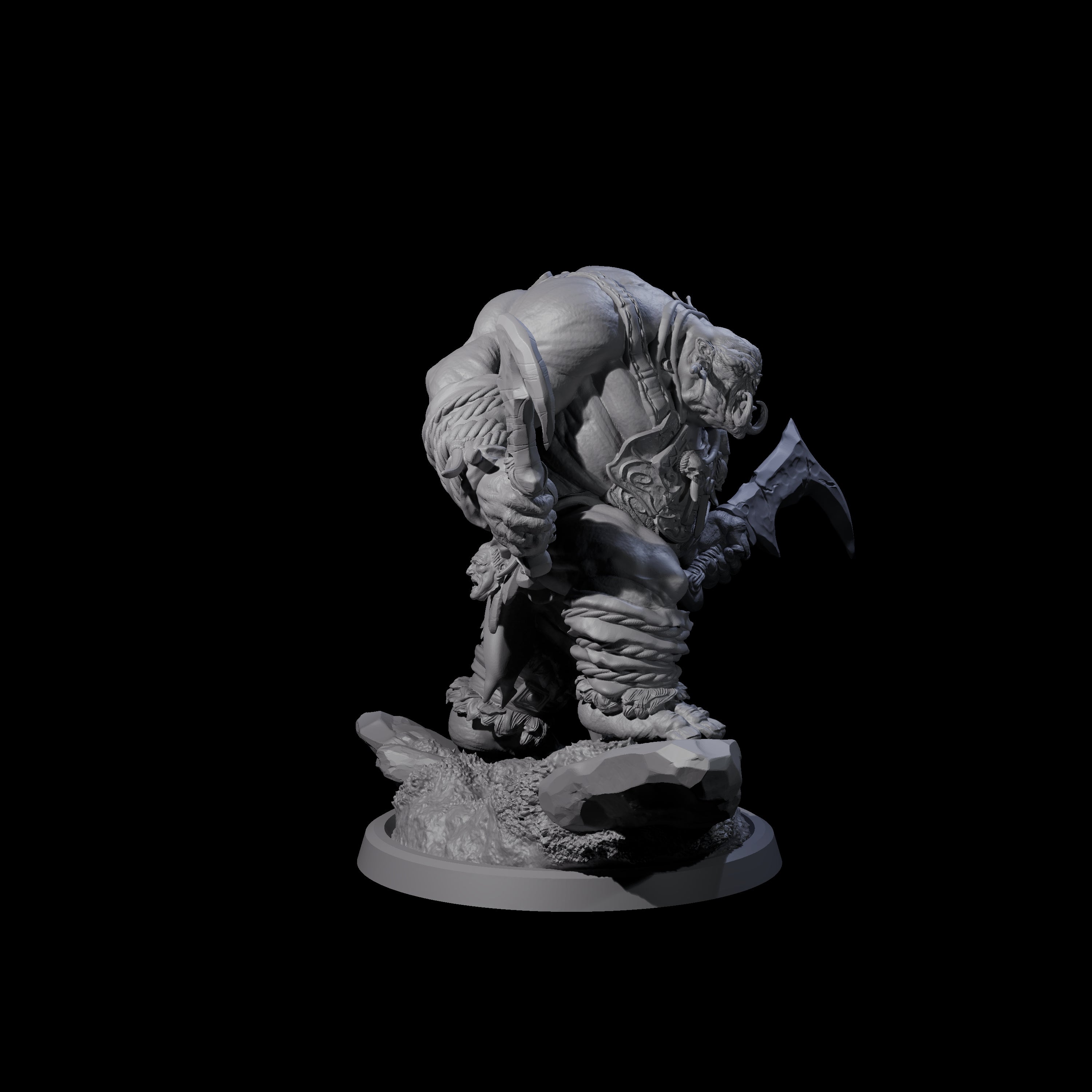 Fierce Cave Ogre A Miniature for Dungeons and Dragons, Pathfinder or other TTRPGs