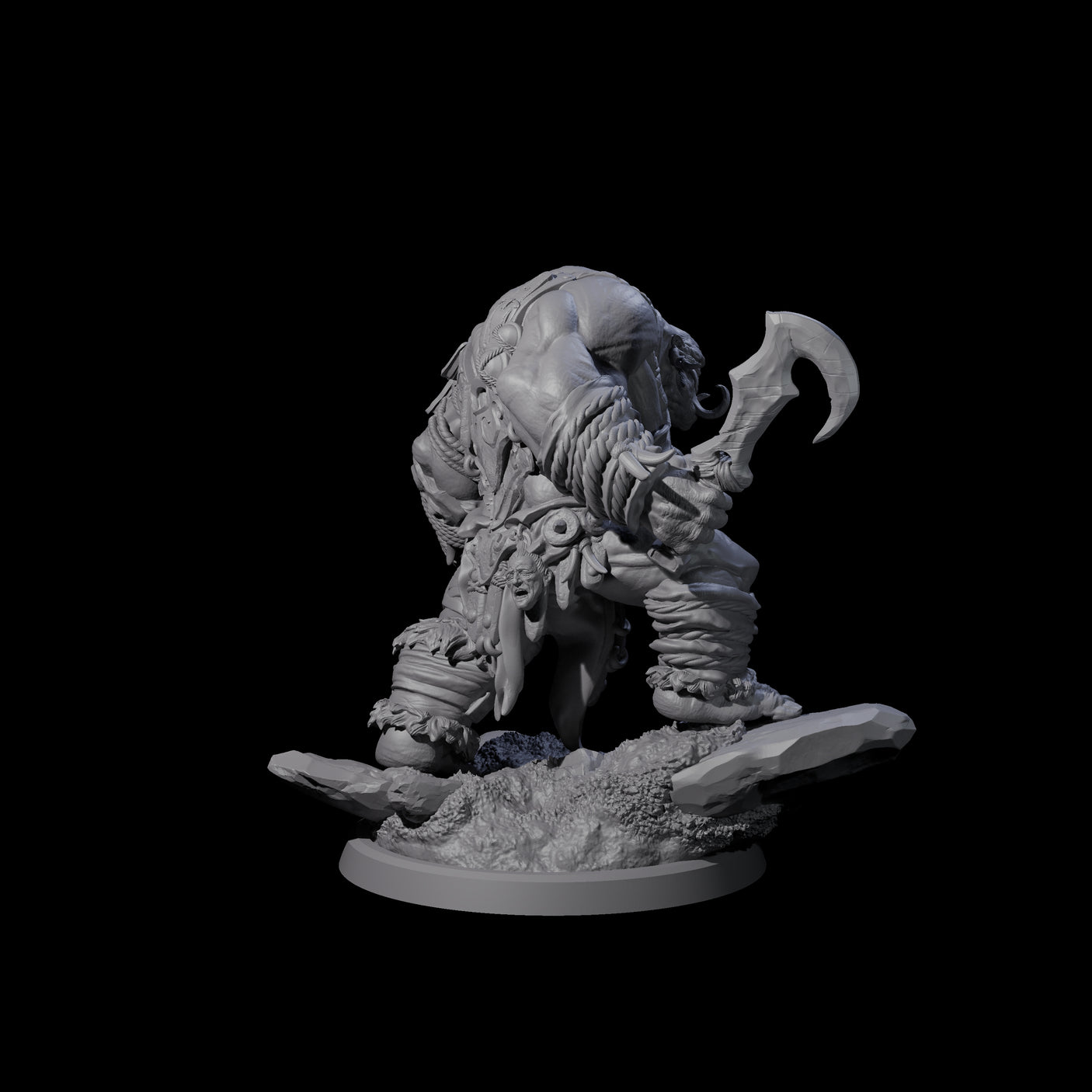 Fierce Cave Ogre A Miniature for Dungeons and Dragons, Pathfinder or other TTRPGs