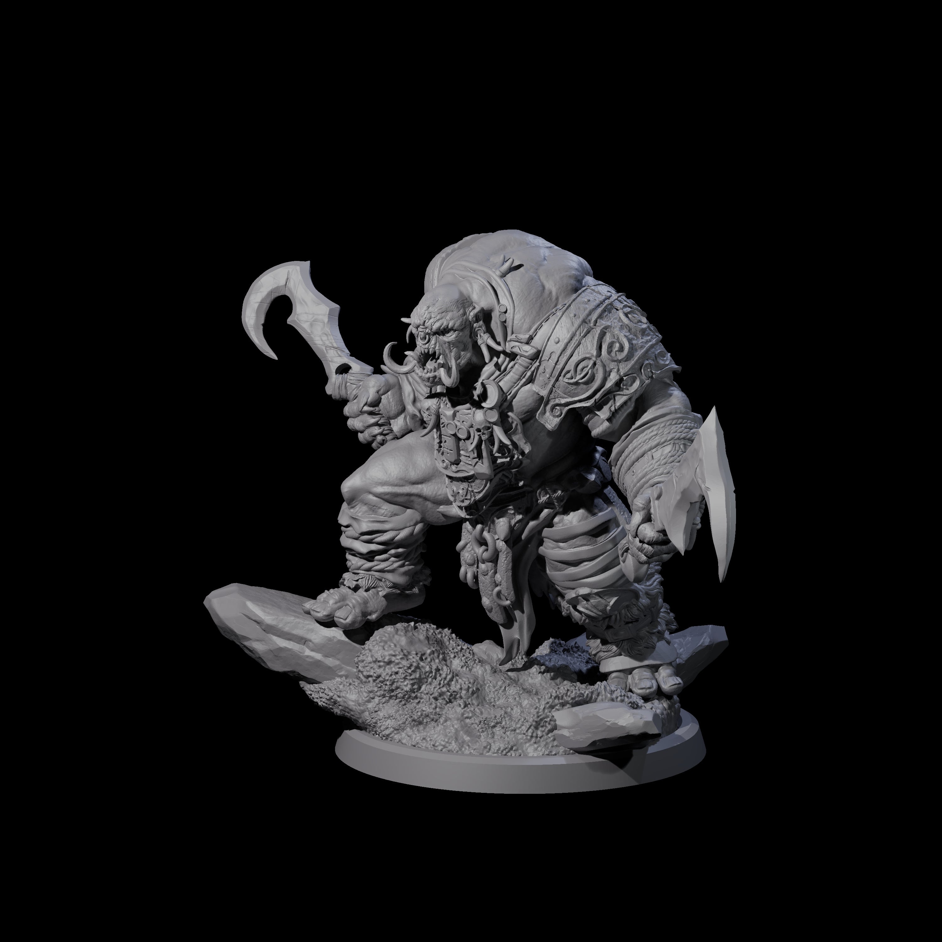Fierce Cave Ogre A Miniature for Dungeons and Dragons, Pathfinder or other TTRPGs