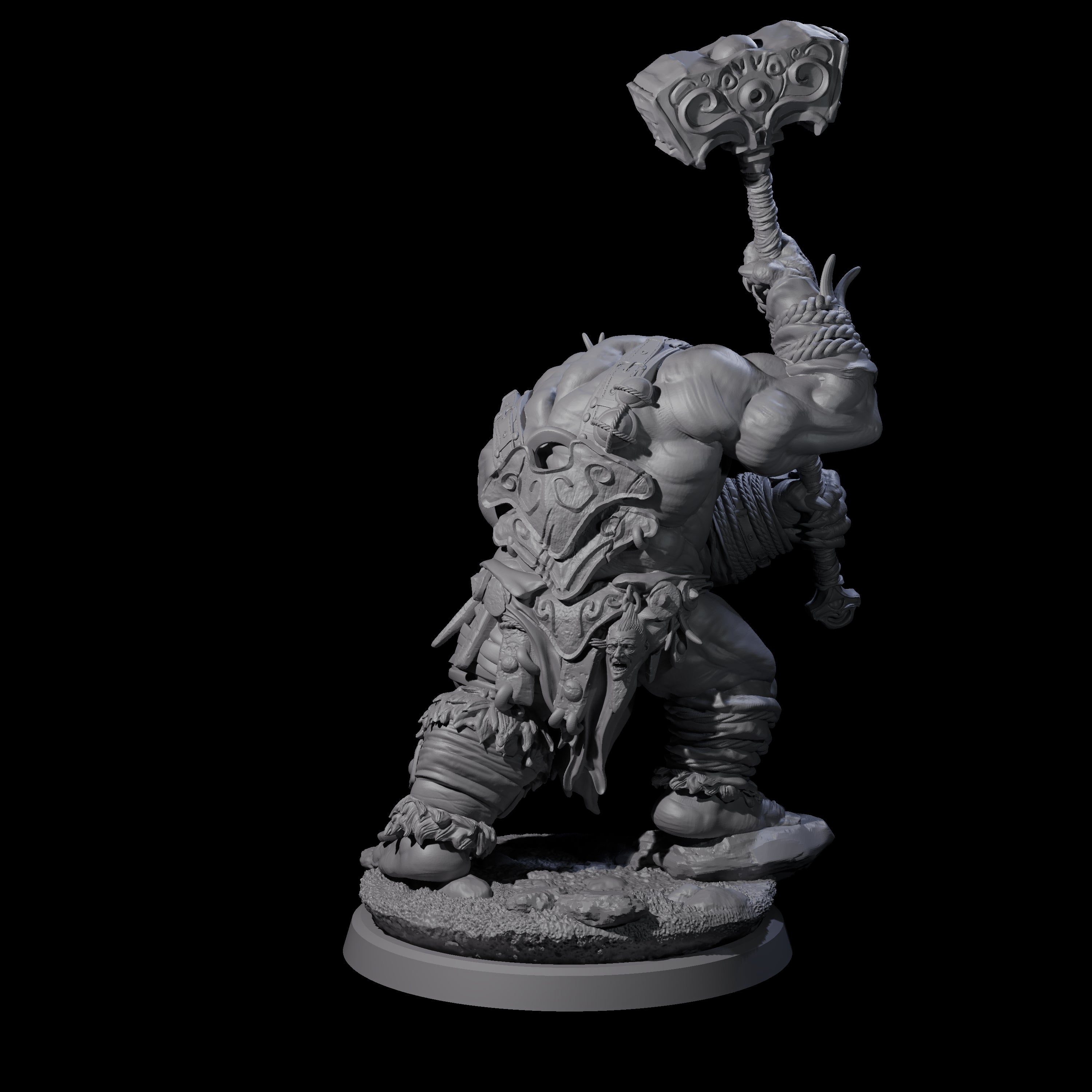 Fierce Cave Ogre B Miniature for Dungeons and Dragons, Pathfinder or other TTRPGs