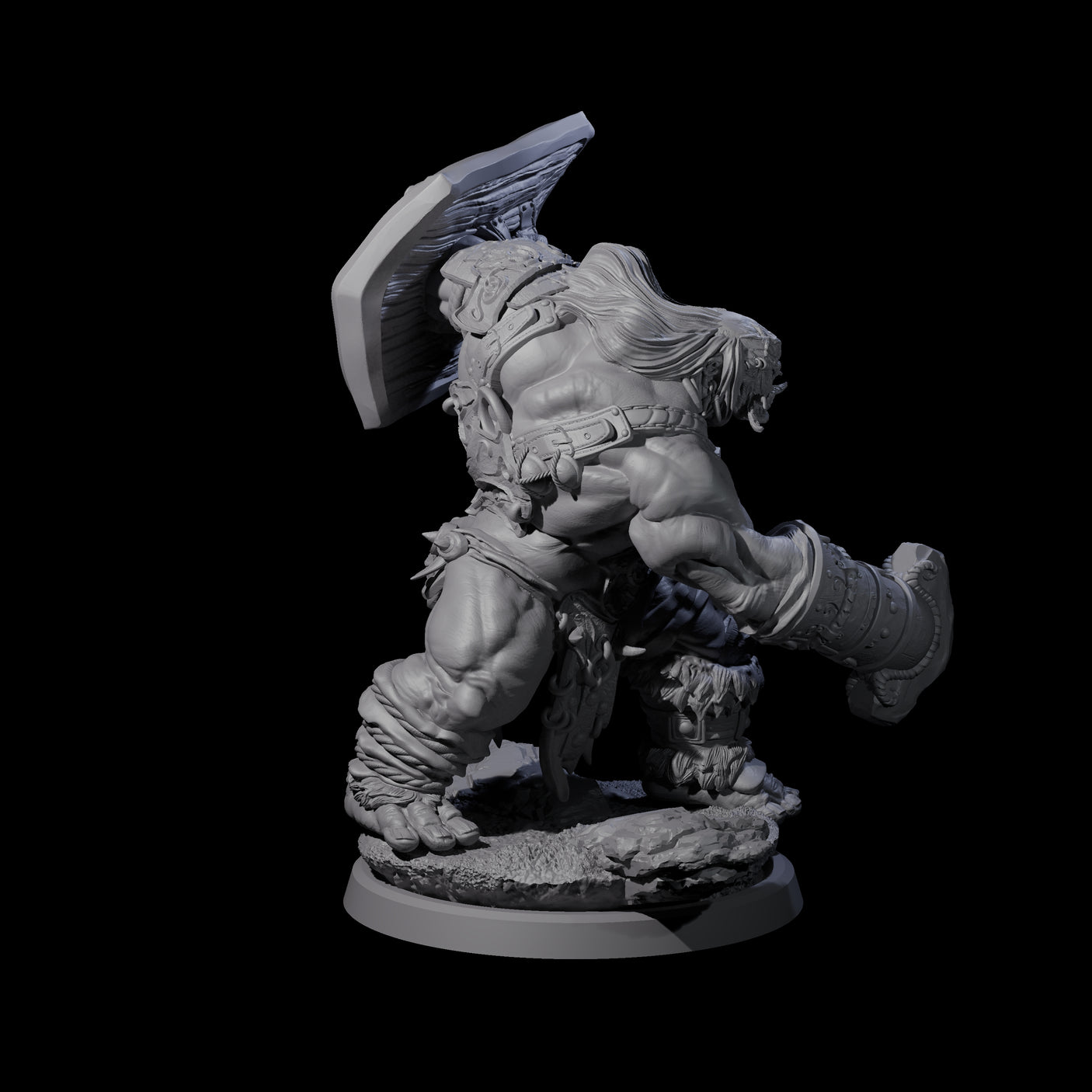 Fierce Cave Ogre C Miniature for Dungeons and Dragons, Pathfinder or other TTRPGs