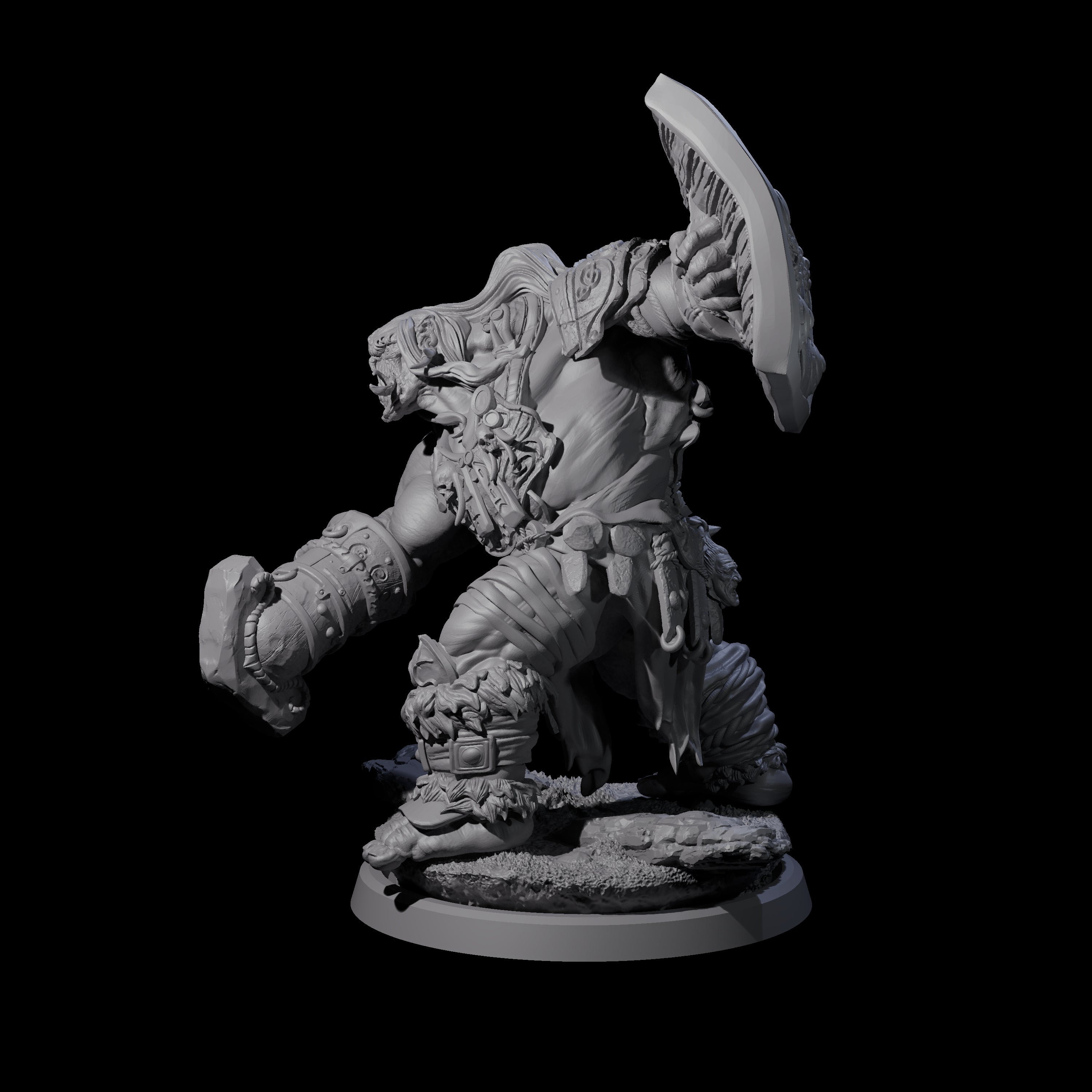 Fierce Cave Ogre C Miniature for Dungeons and Dragons, Pathfinder or other TTRPGs