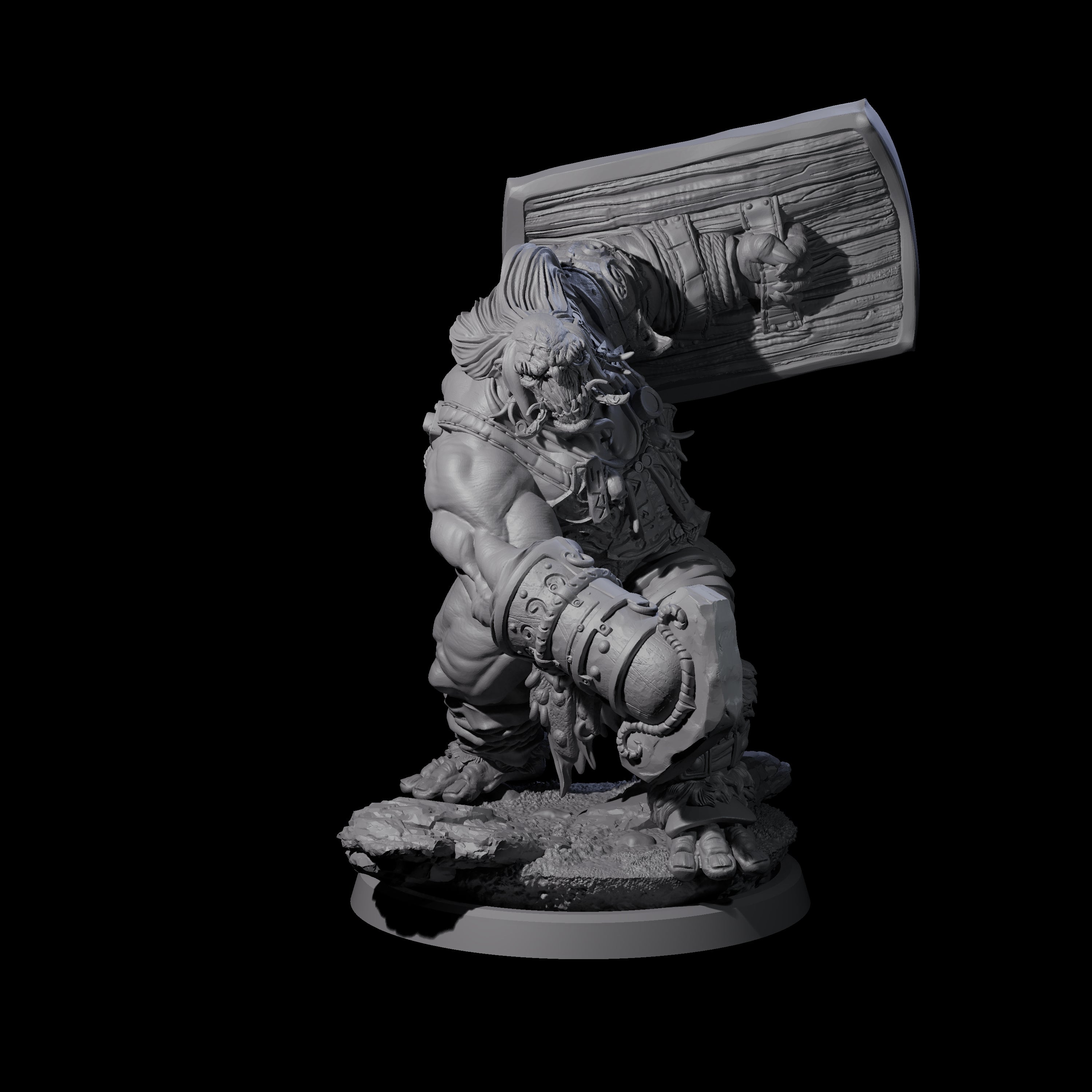Fierce Cave Ogre C Miniature for Dungeons and Dragons, Pathfinder or other TTRPGs