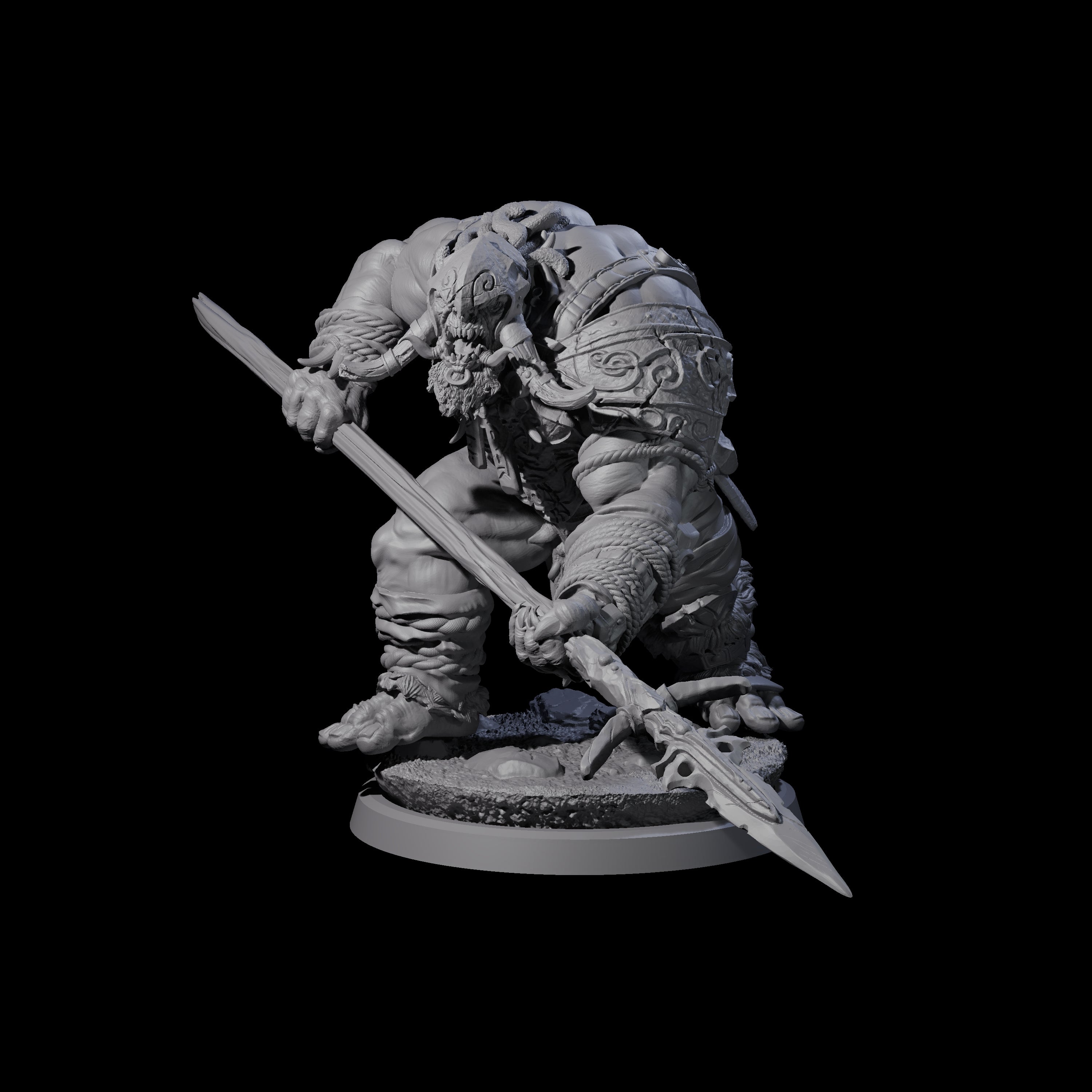 Fierce Cave Ogre D Miniature for Dungeons and Dragons, Pathfinder or other TTRPGs