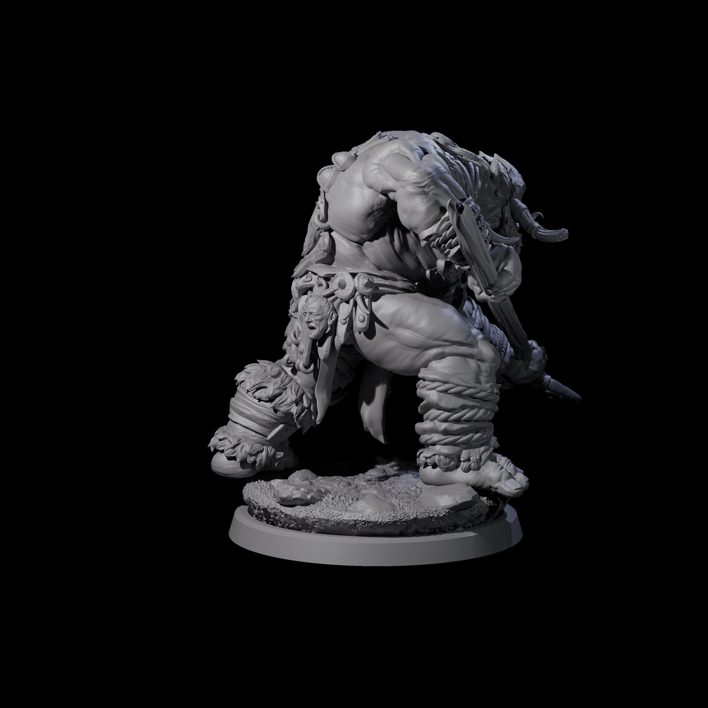 Fierce Cave Ogre D Miniature for Dungeons and Dragons, Pathfinder or other TTRPGs