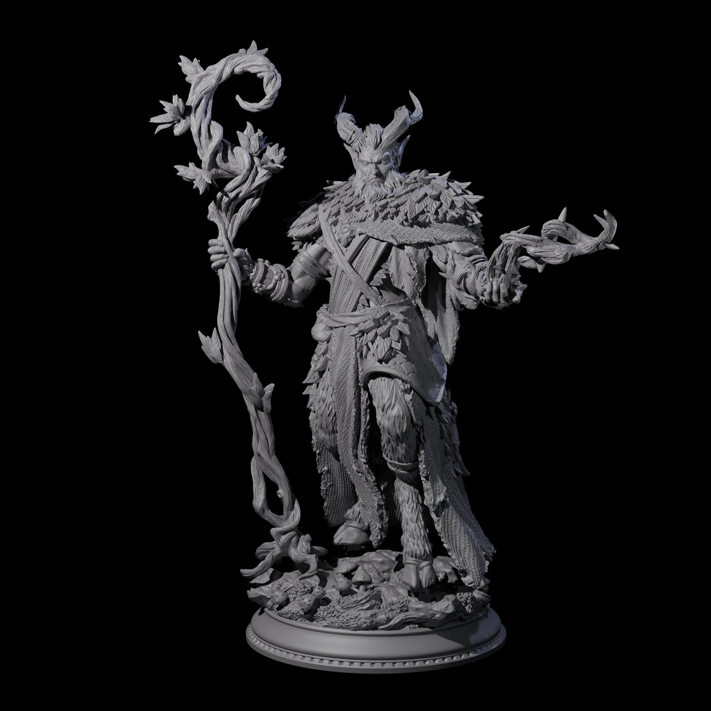 Fierce Elder Druid Miniature for Dungeons and Dragons, Pathfinder or other TTRPGs