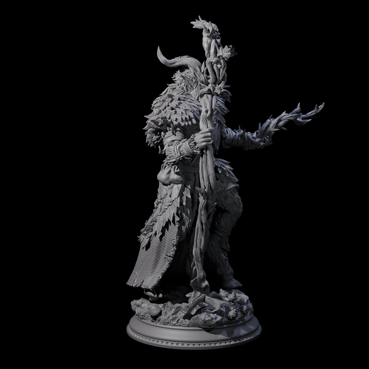 Fierce Elder Druid Miniature for Dungeons and Dragons, Pathfinder or other TTRPGs