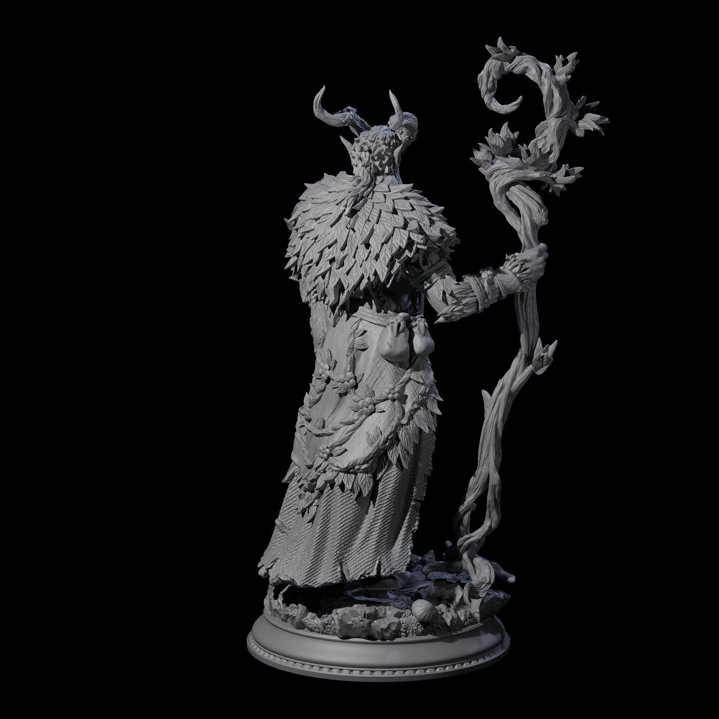 Fierce Elder Druid Miniature for Dungeons and Dragons, Pathfinder or other TTRPGs