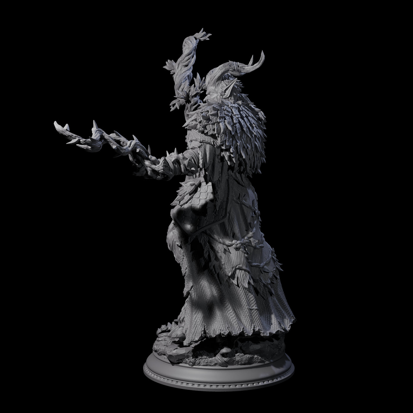 Fierce Elder Druid Miniature for Dungeons and Dragons, Pathfinder or other TTRPGs