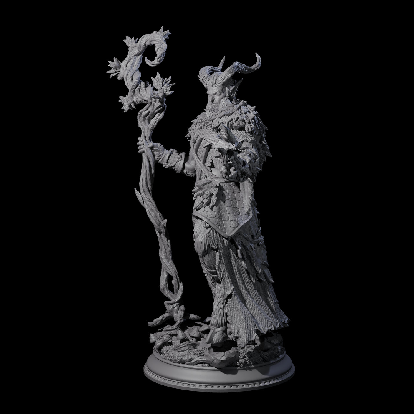 Fierce Elder Druid Miniature for Dungeons and Dragons, Pathfinder or other TTRPGs