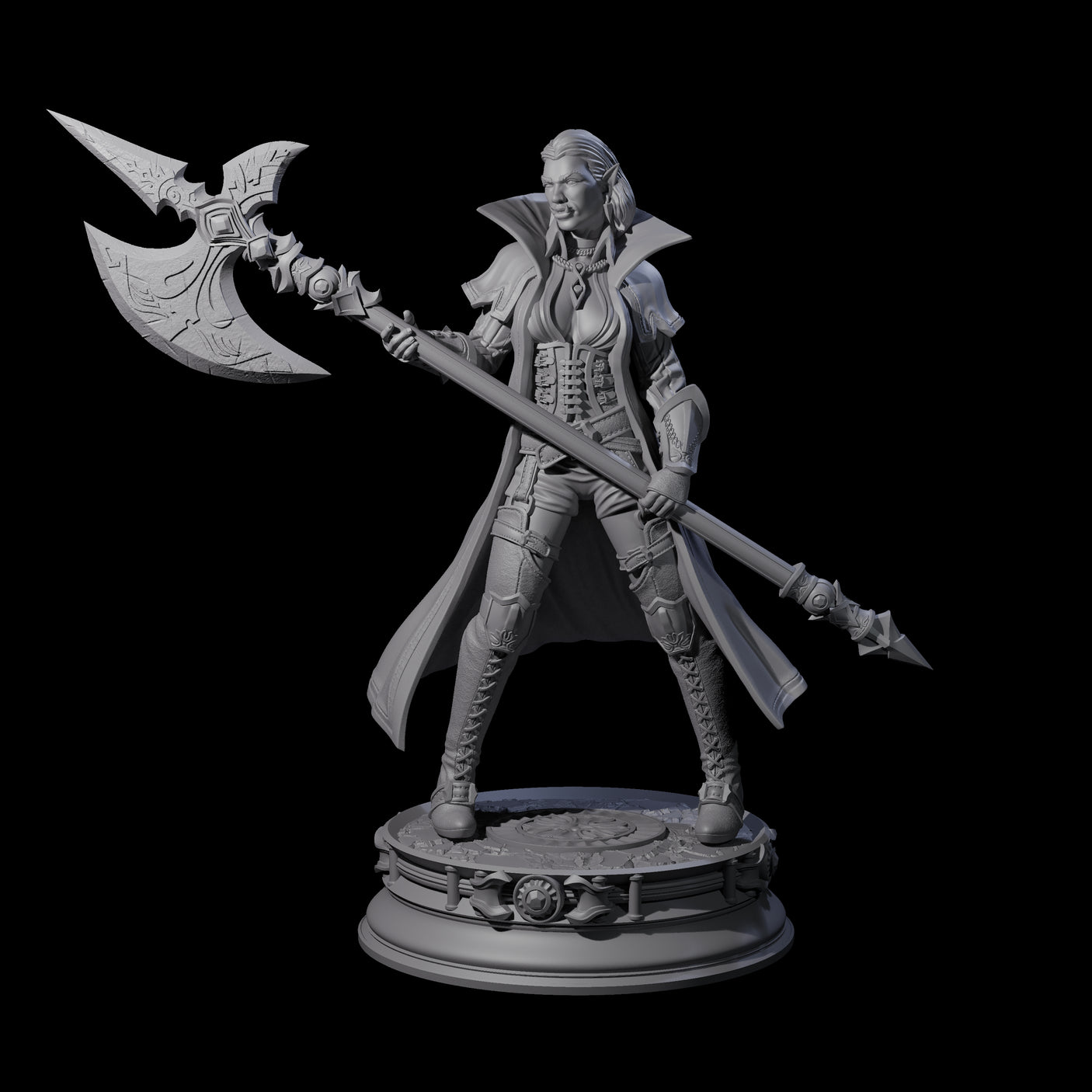 Fierce Half Orc Warrior Miniature for Dungeons and Dragons, Pathfinder or other TTRPGs