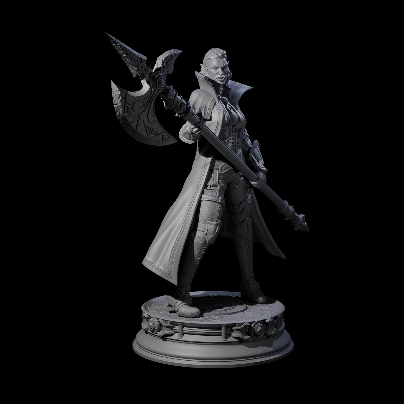 Fierce Half Orc Warrior Miniature for Dungeons and Dragons, Pathfinder or other TTRPGs