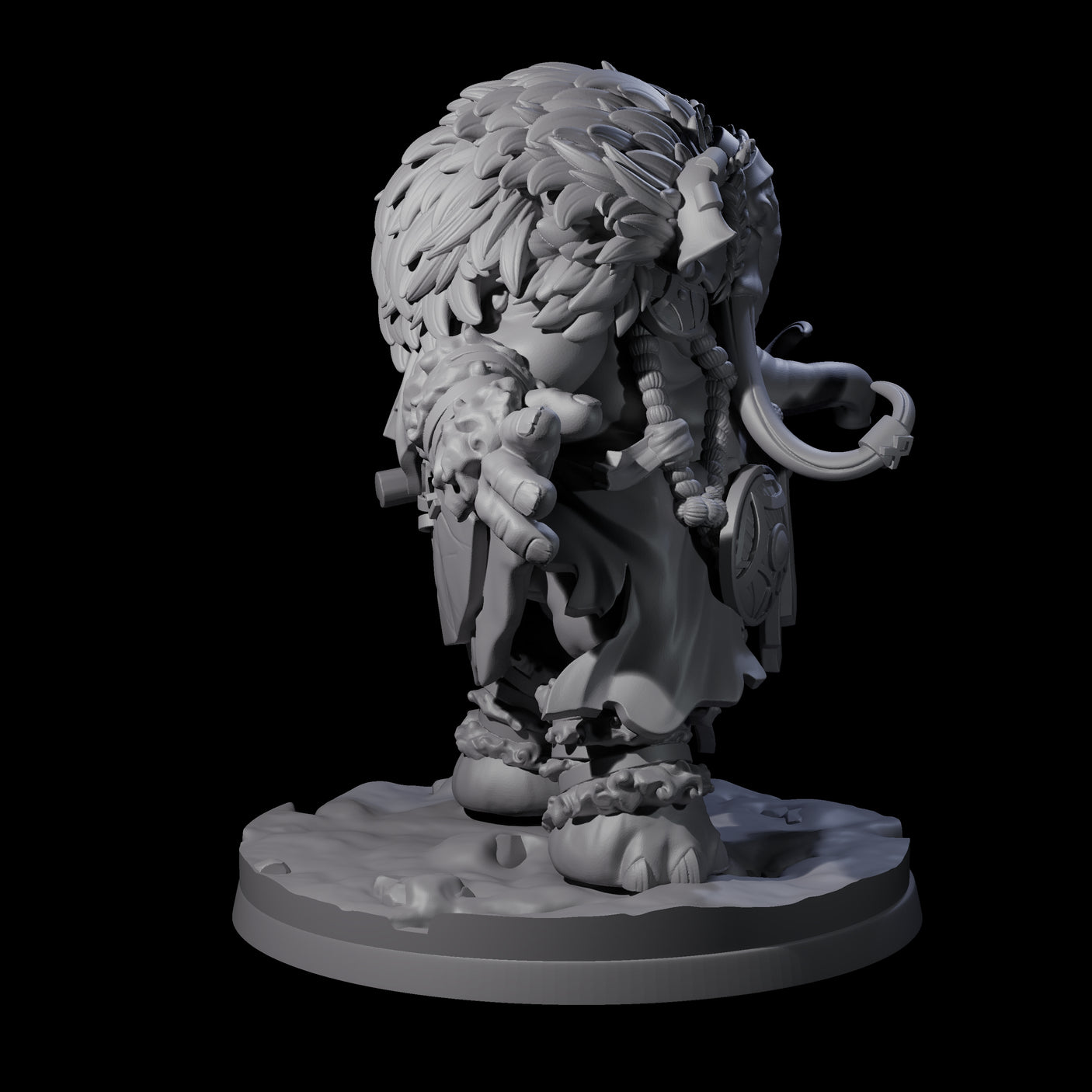 Fierce Loxodon Viking Miniature for Dungeons and Dragons, Pathfinder or other TTRPGs