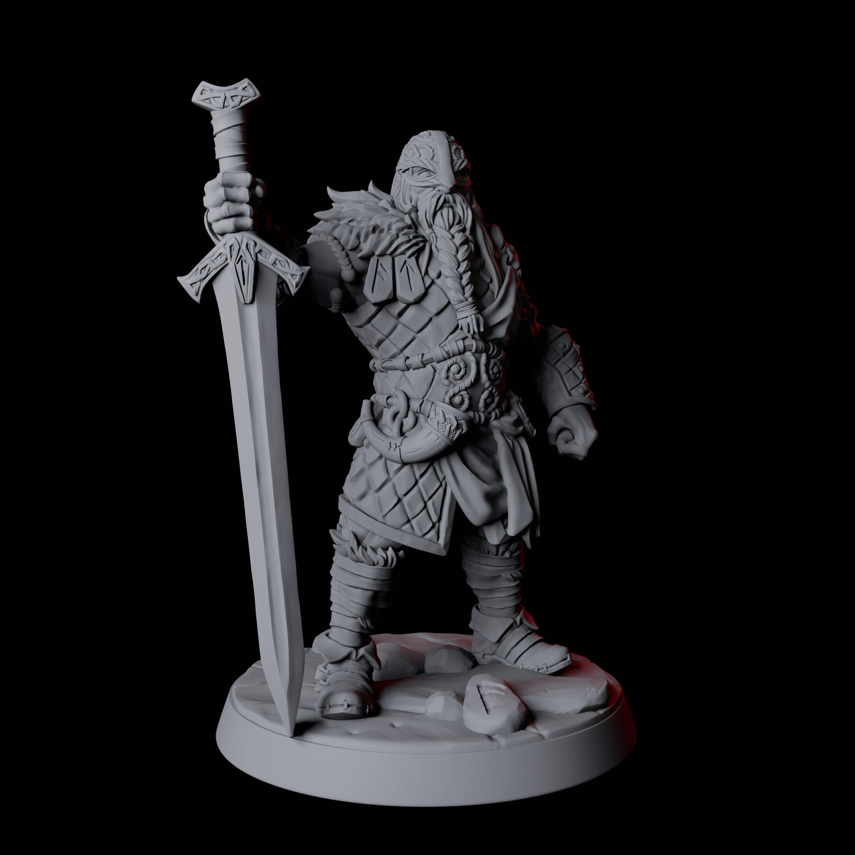 Fierce Northman Berserker B Miniature for Dungeons and Dragons, Pathfinder or other TTRPGs