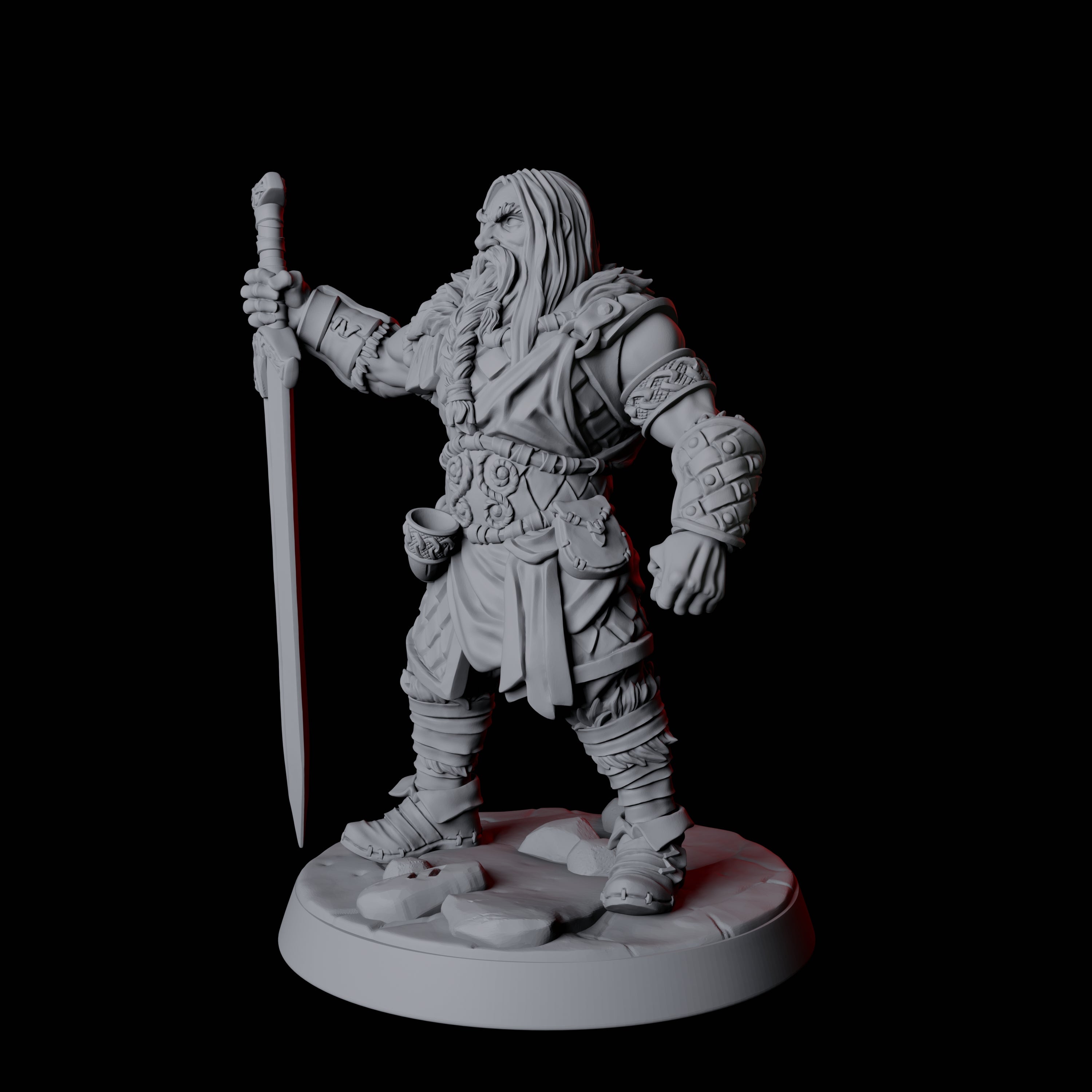 Fierce Northman Berserker B Miniature for Dungeons and Dragons, Pathfinder or other TTRPGs
