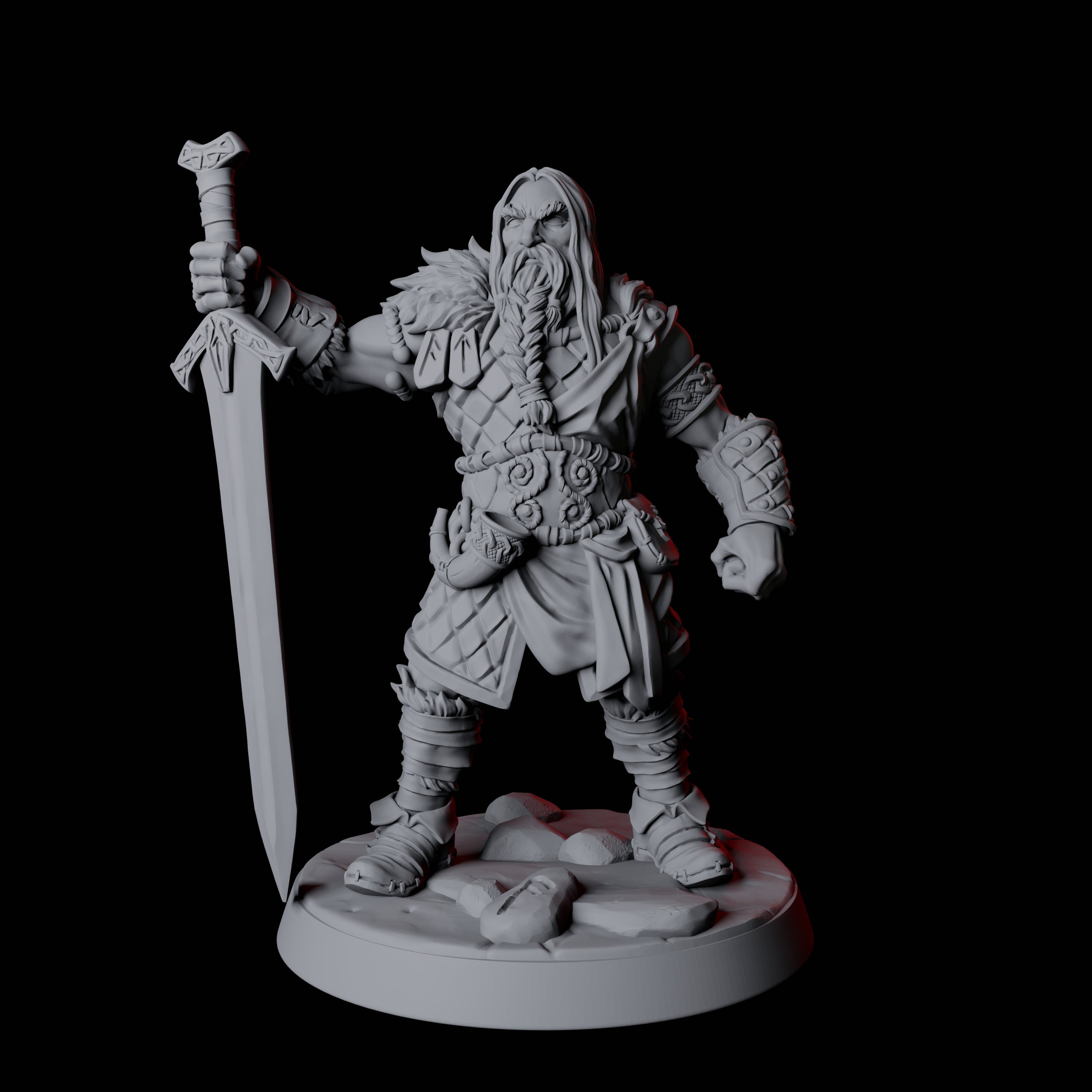 Fierce Northman Berserker B Miniature for Dungeons and Dragons, Pathfinder or other TTRPGs