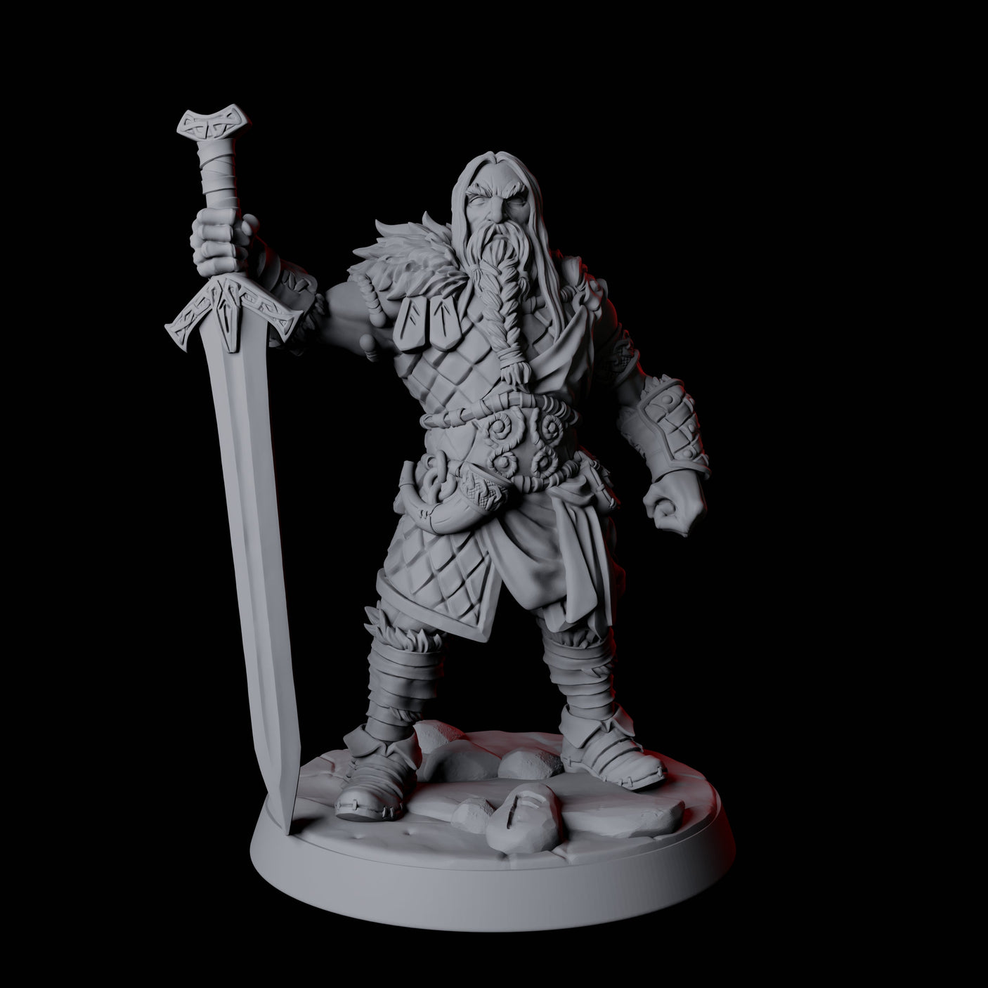 Fierce Northman Berserker B Miniature for Dungeons and Dragons, Pathfinder or other TTRPGs