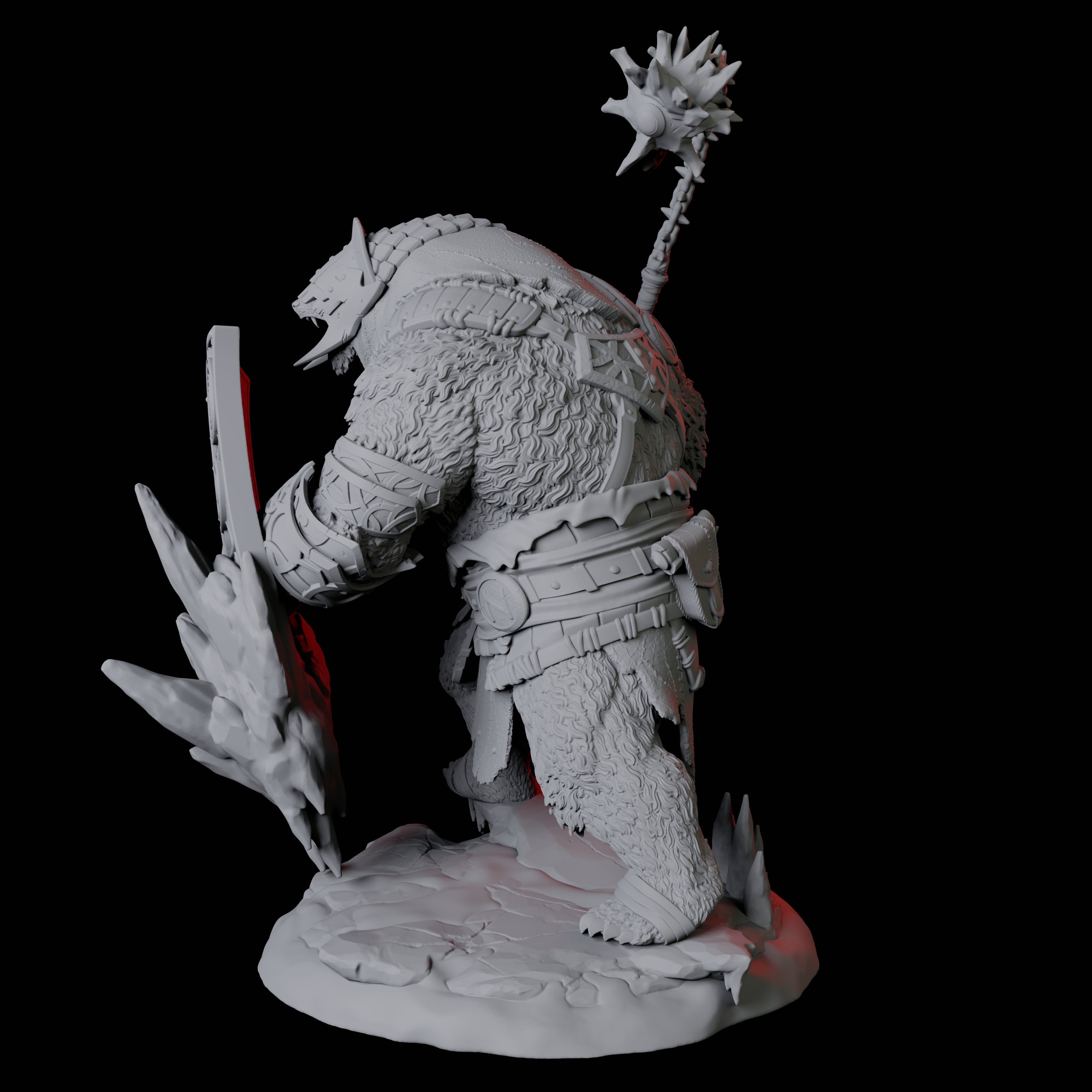 Fierce Ursine Warrior A Miniature for Dungeons and Dragons, Pathfinder or other TTRPGs
