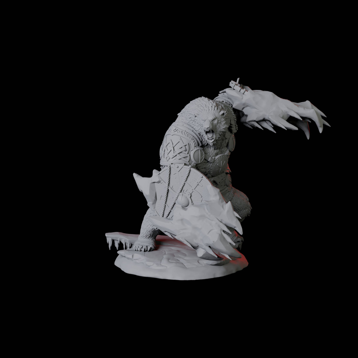 Fierce Ursine Warrior B Miniature for Dungeons and Dragons, Pathfinder or other TTRPGs