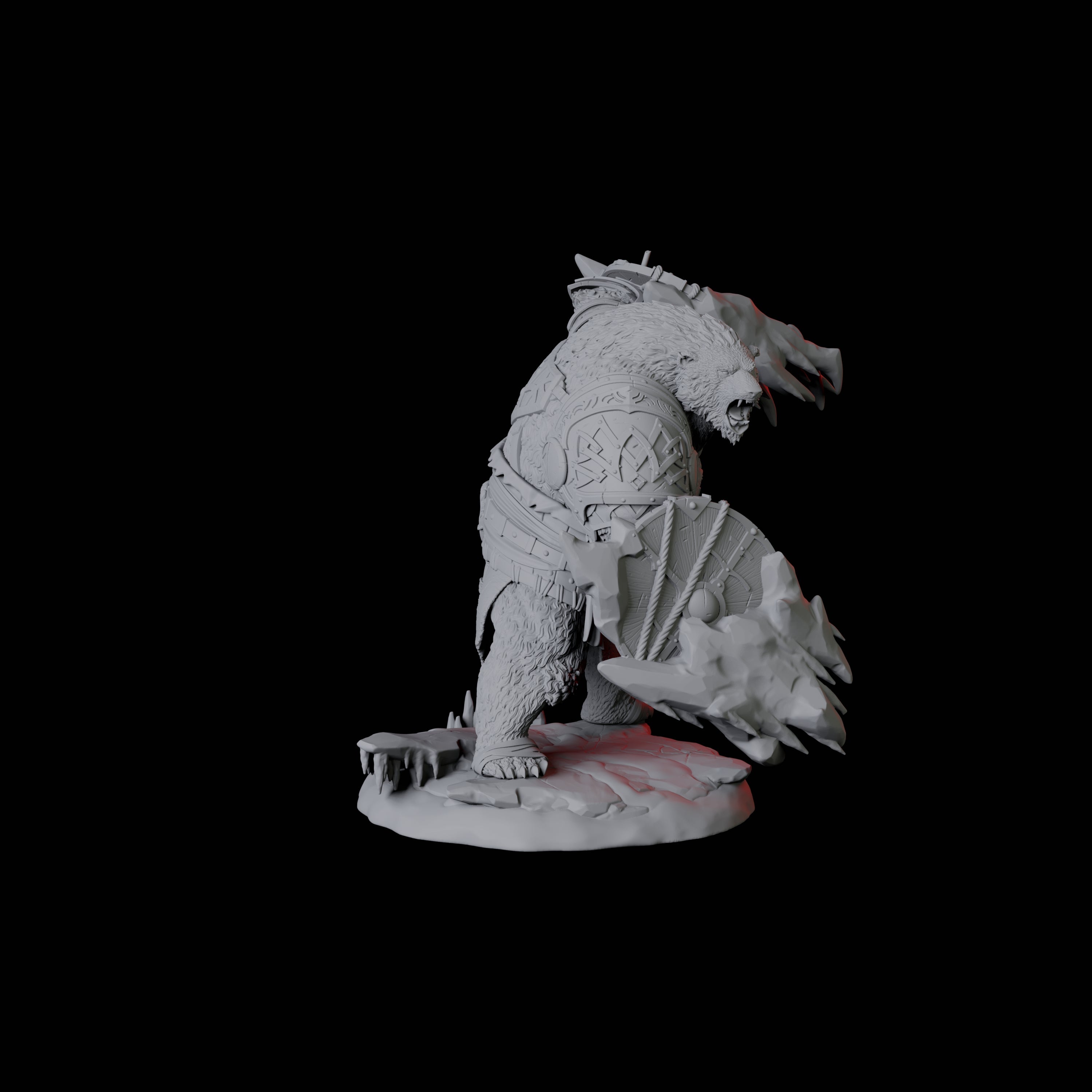 Fierce Ursine Warrior B Miniature for Dungeons and Dragons, Pathfinder or other TTRPGs