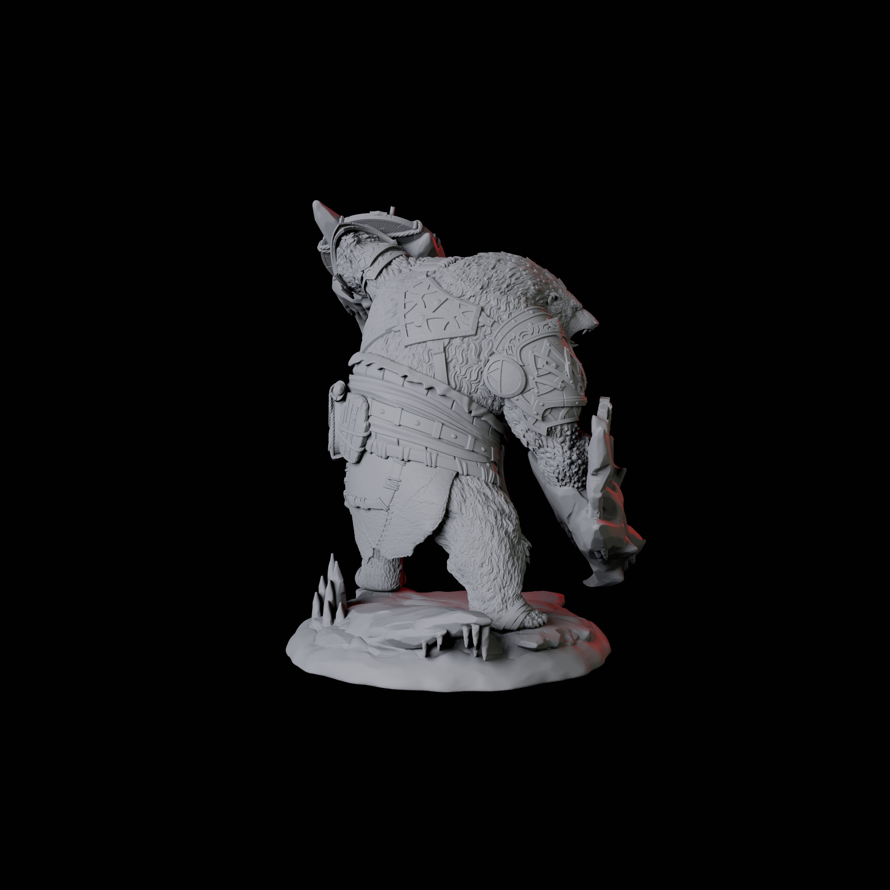 Fierce Ursine Warrior B Miniature for Dungeons and Dragons, Pathfinder or other TTRPGs