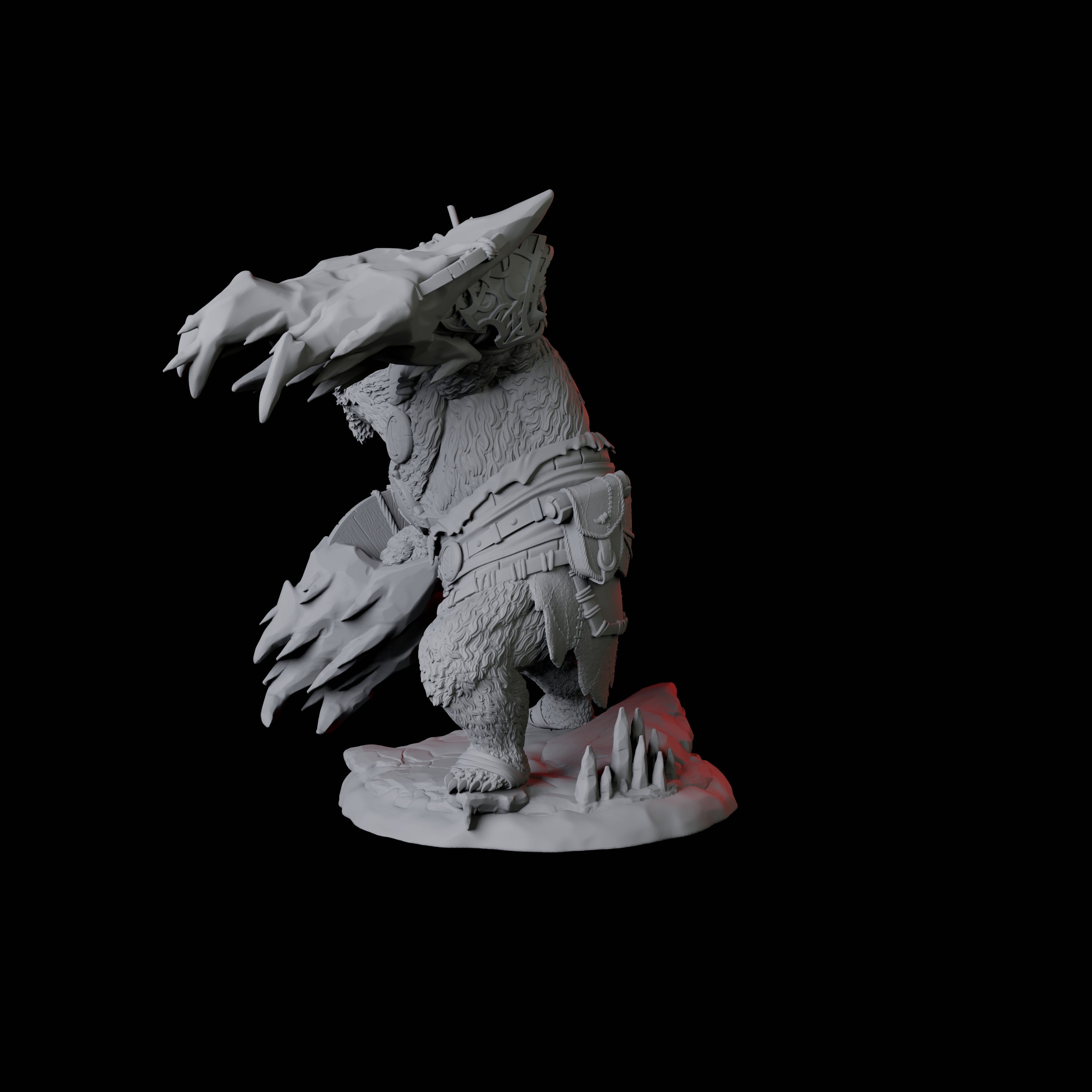 Fierce Ursine Warrior B Miniature for Dungeons and Dragons, Pathfinder or other TTRPGs