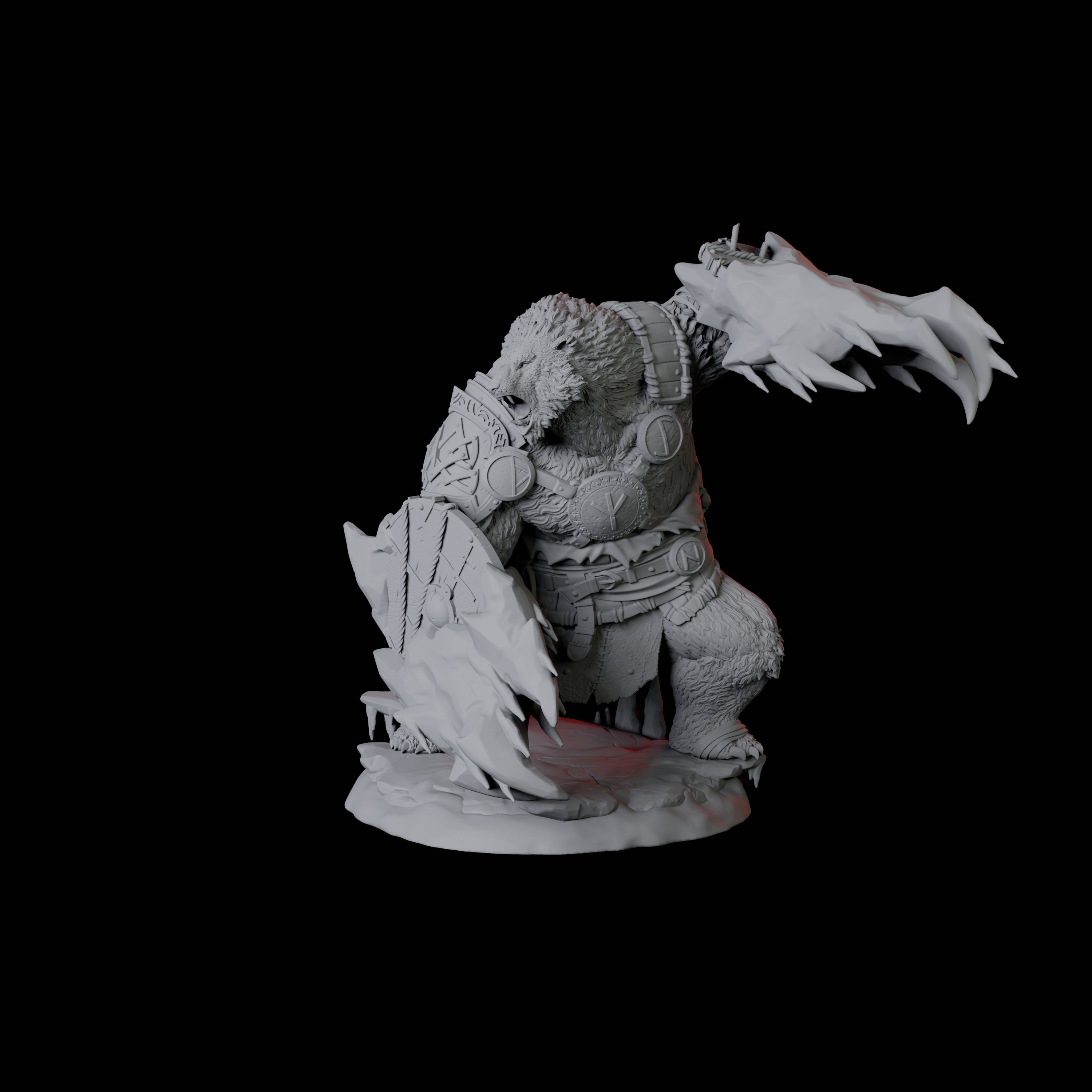 Fierce Ursine Warrior B Miniature for Dungeons and Dragons, Pathfinder or other TTRPGs