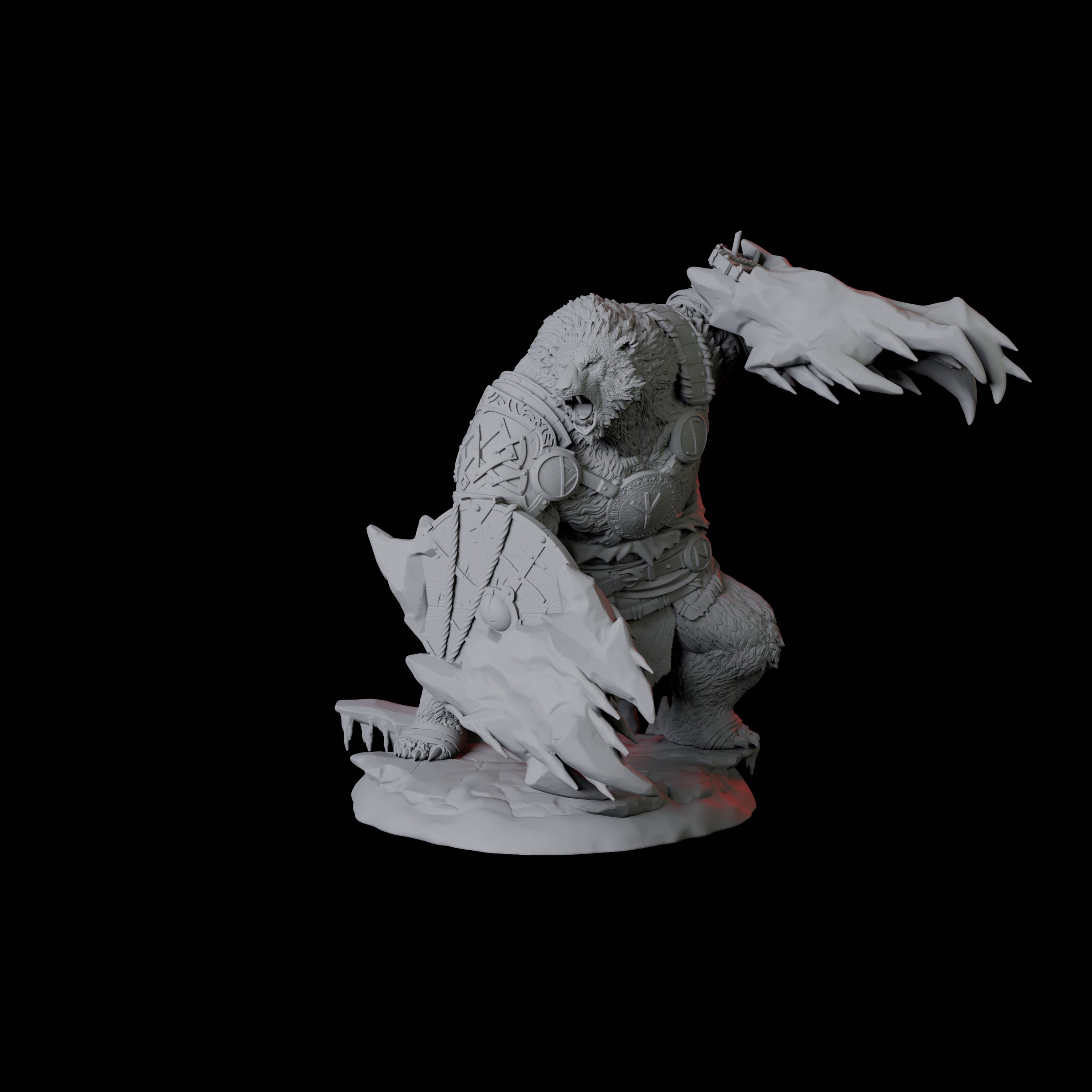 Fierce Ursine Warrior B Miniature for Dungeons and Dragons, Pathfinder or other TTRPGs