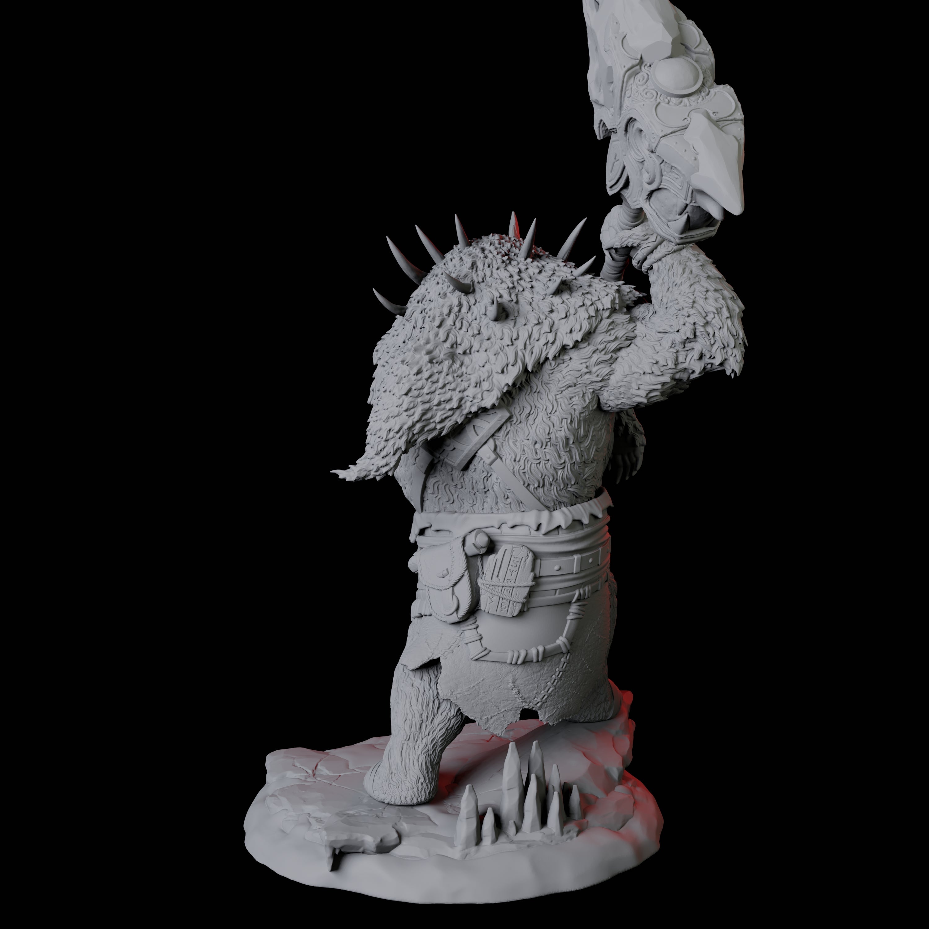 Fierce Ursine Warrior C Miniature for Dungeons and Dragons, Pathfinder or other TTRPGs