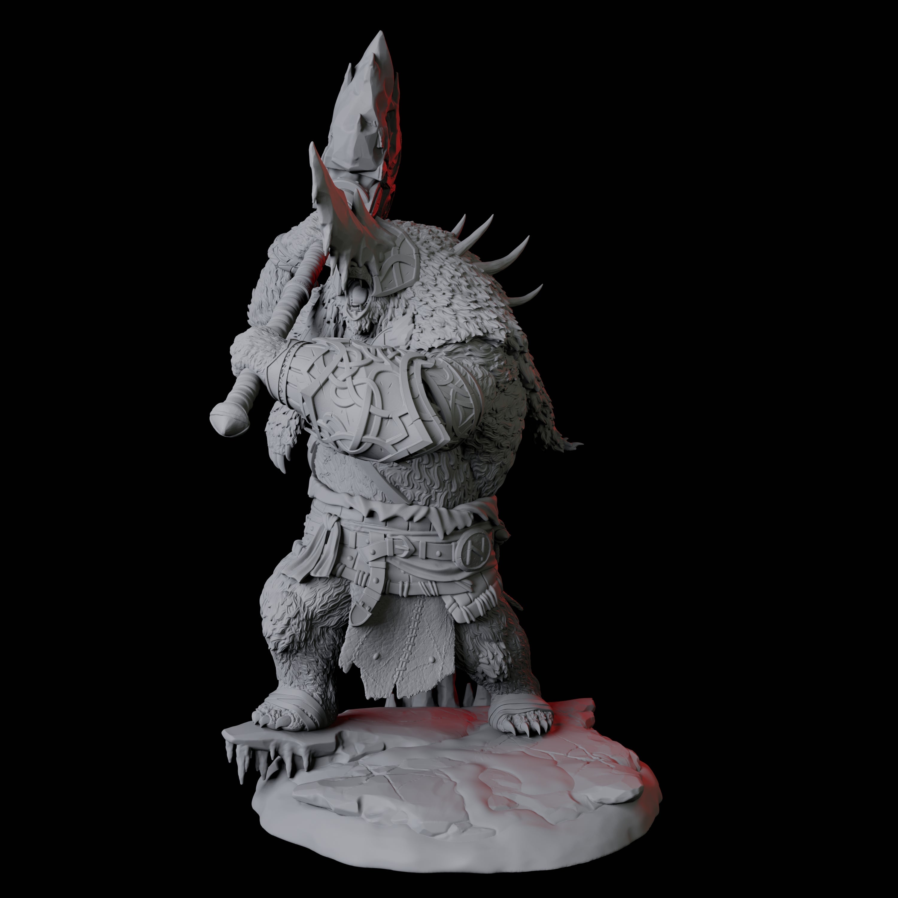 Fierce Ursine Warrior C Miniature for Dungeons and Dragons, Pathfinder or other TTRPGs