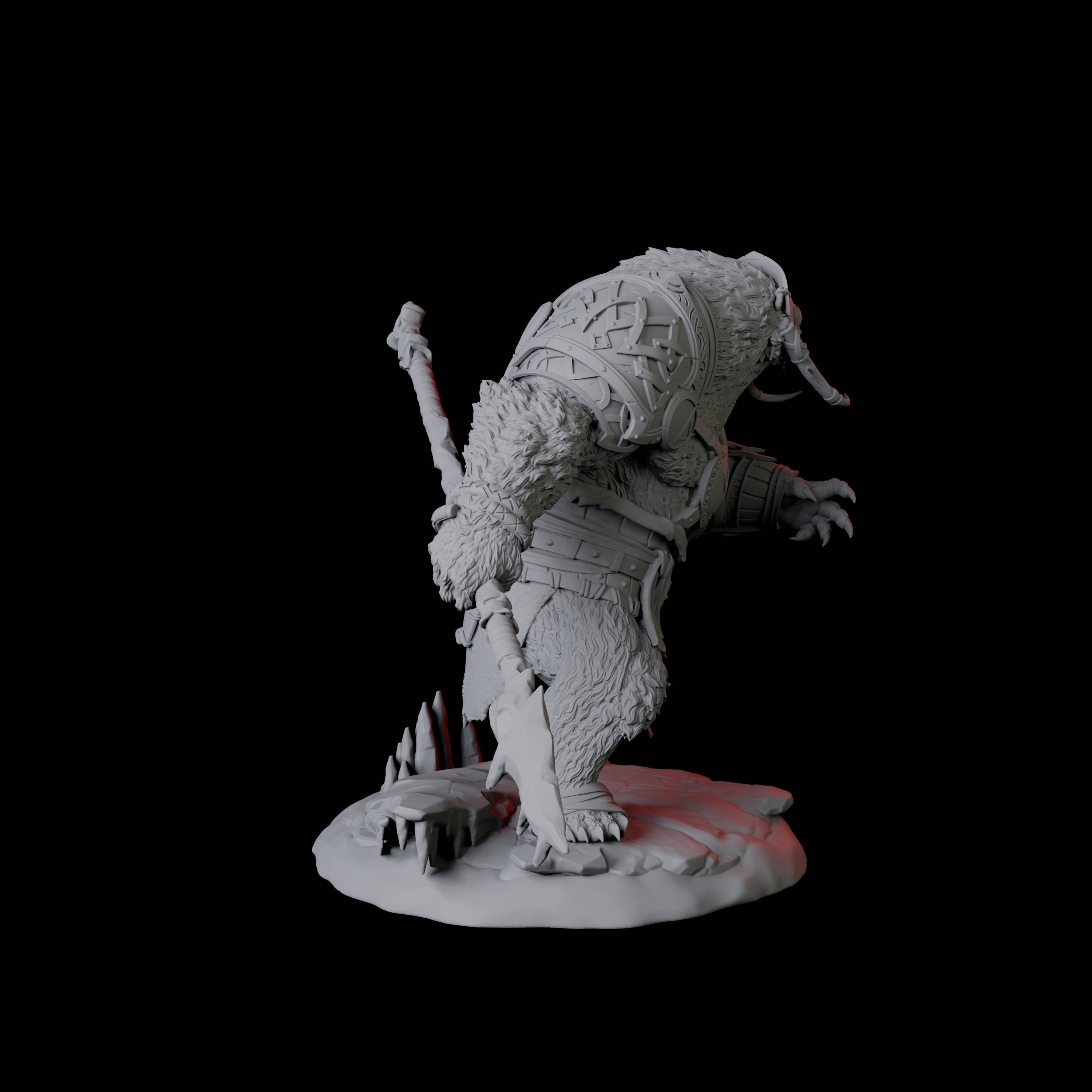 Fierce Ursine Warrior D Miniature for Dungeons and Dragons, Pathfinder or other TTRPGs