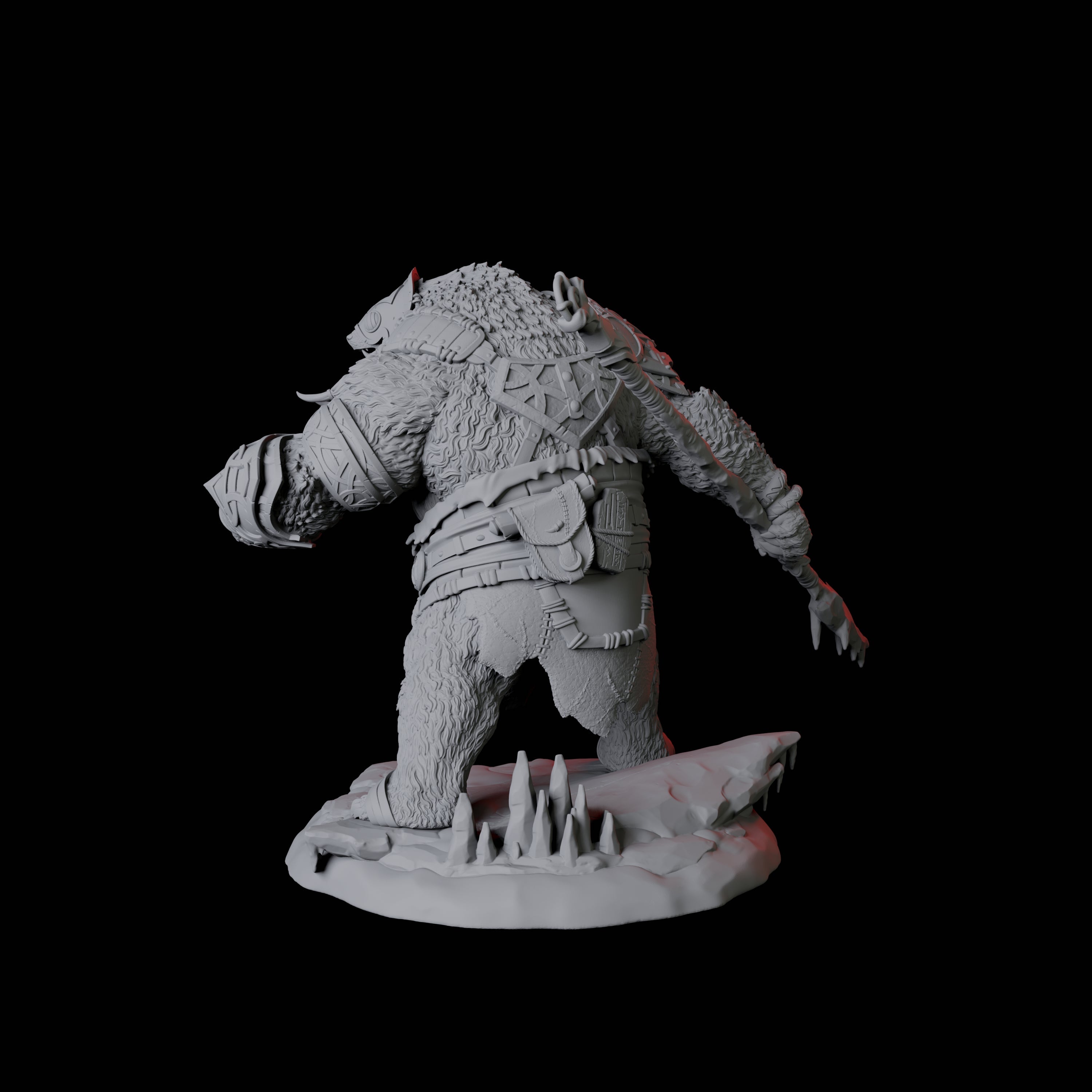 Fierce Ursine Warrior D Miniature for Dungeons and Dragons, Pathfinder or other TTRPGs