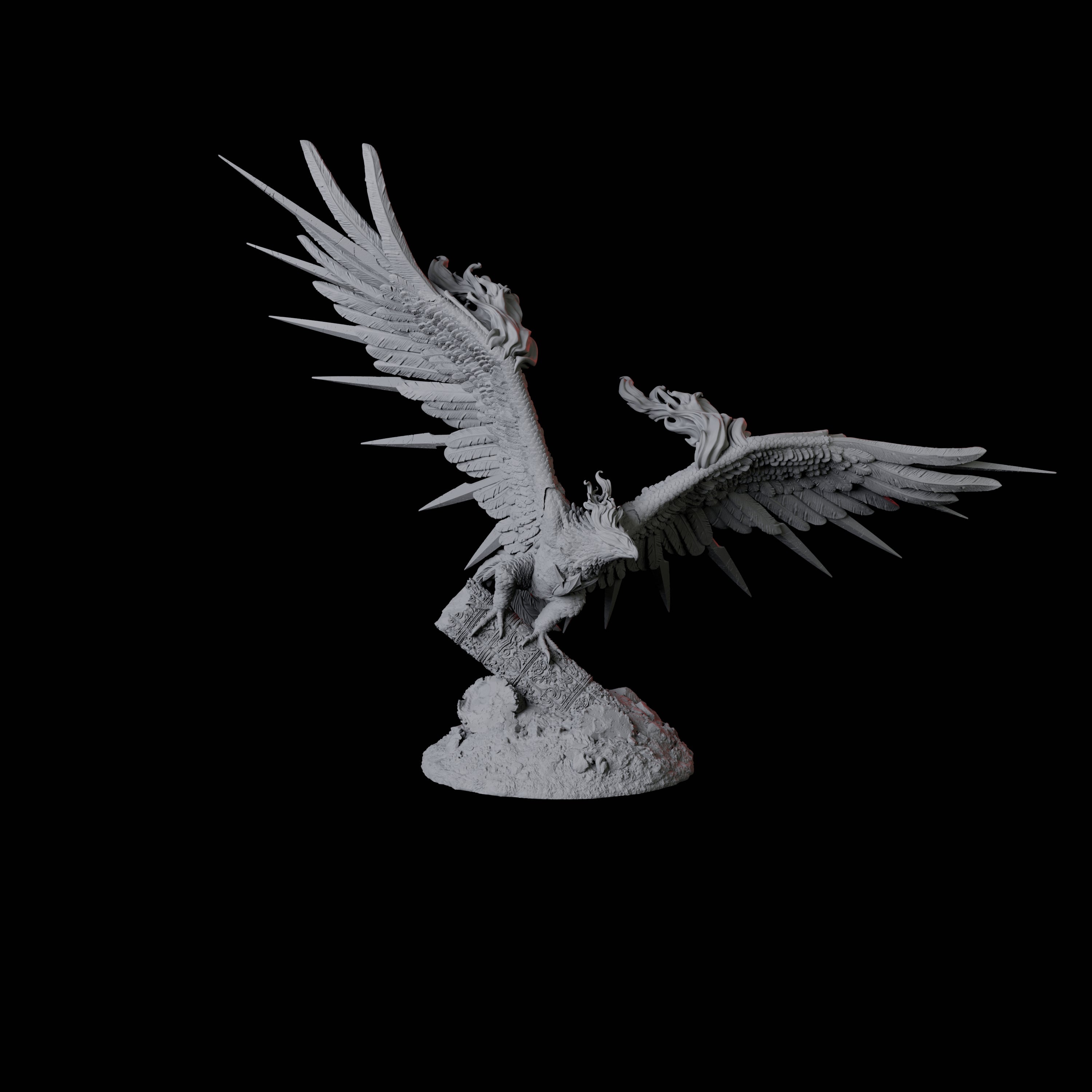 Fiery Phoenix B Miniature for Dungeons and Dragons, Pathfinder or other TTRPGs
