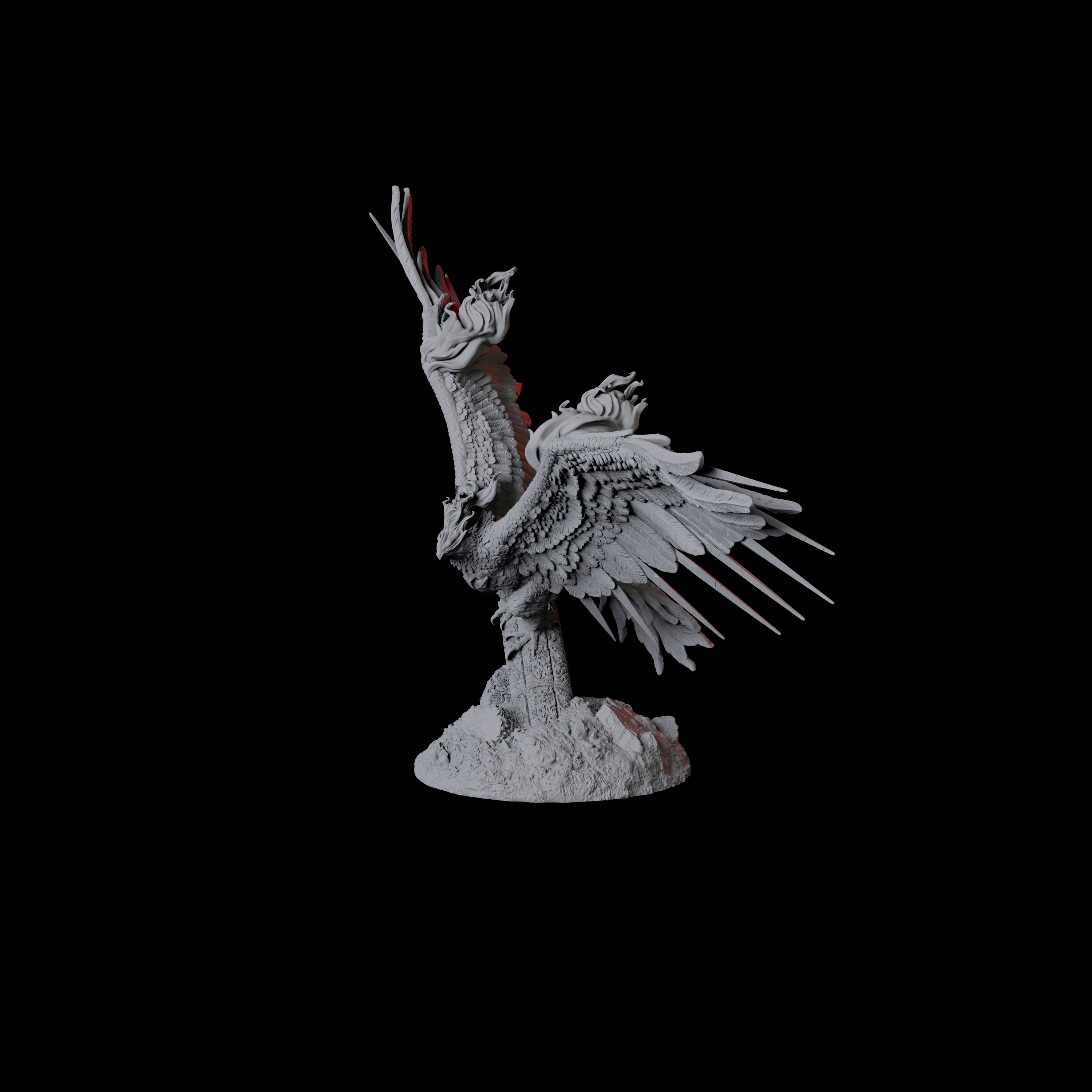 Fiery Phoenix B Miniature for Dungeons and Dragons, Pathfinder or other TTRPGs