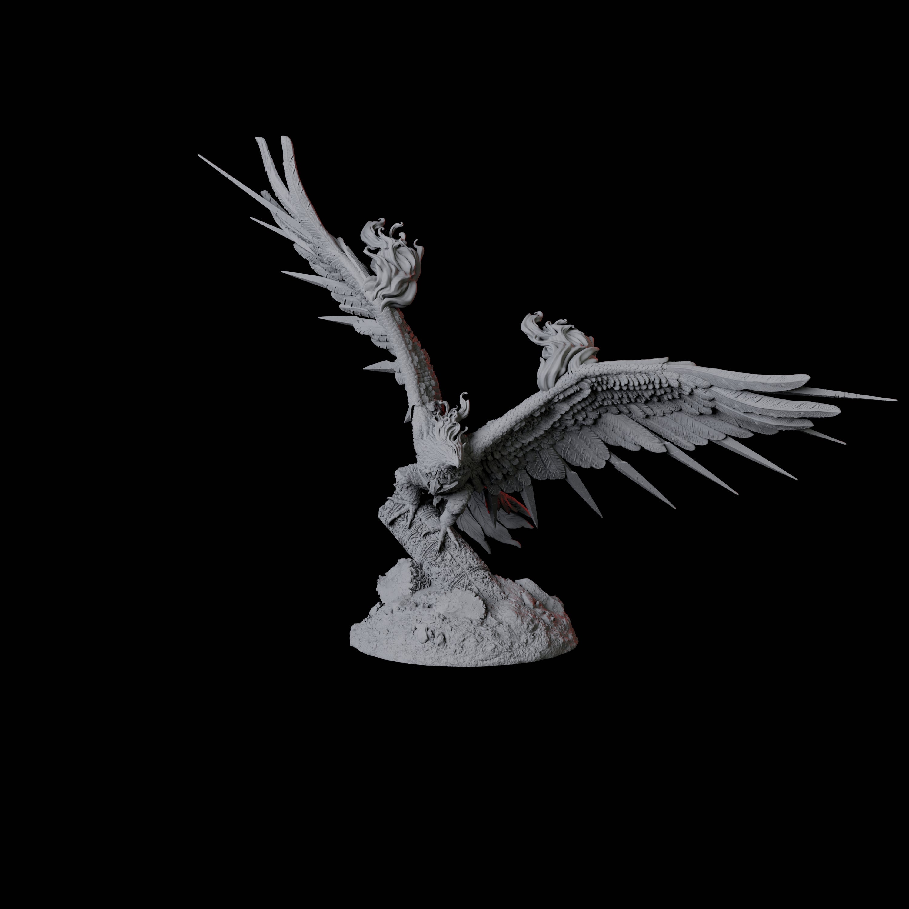 Fiery Phoenix B Miniature for Dungeons and Dragons, Pathfinder or other TTRPGs