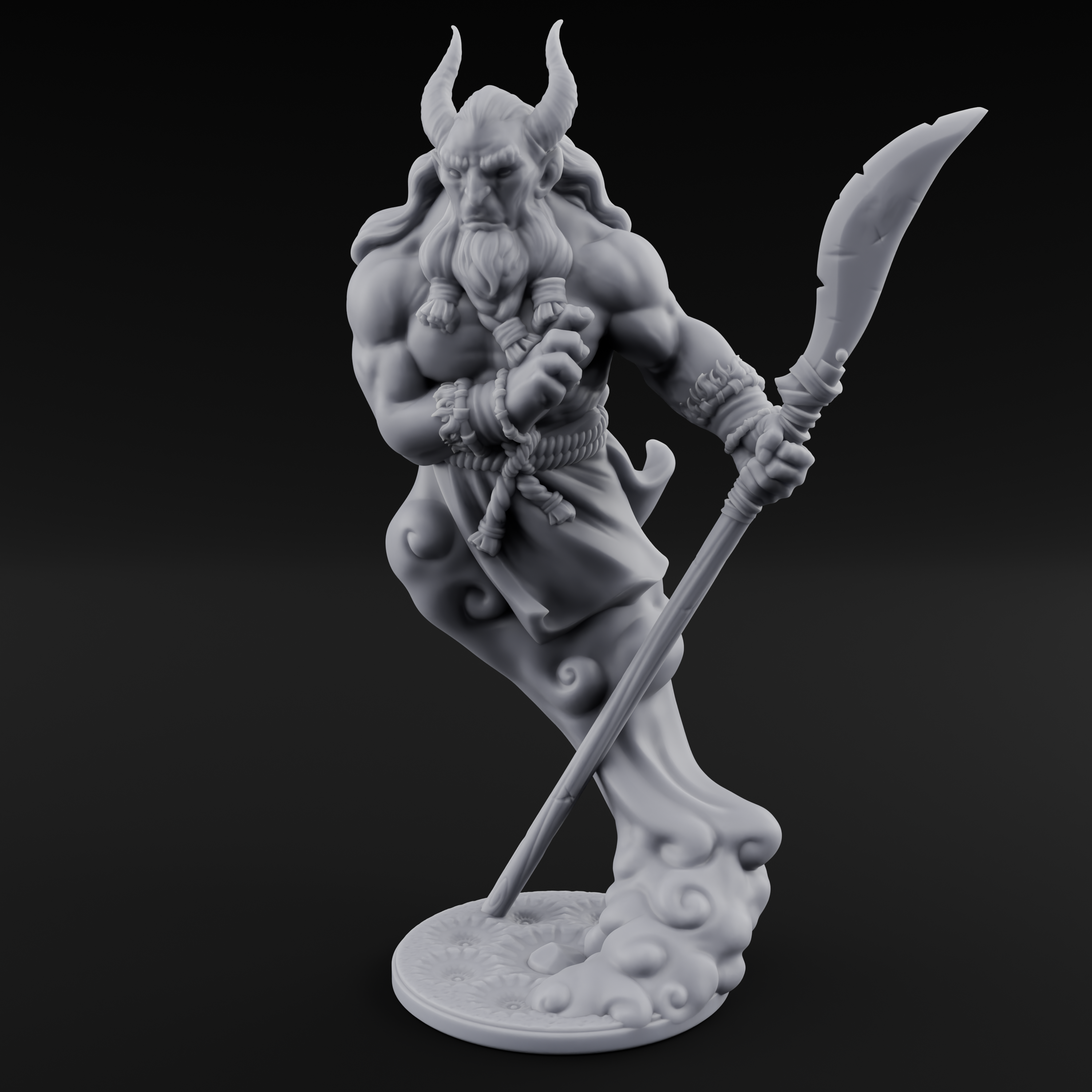 Fighting Djinni Warrior Miniature for Dungeons and Dragons, Pathfinder or other TTRPGs