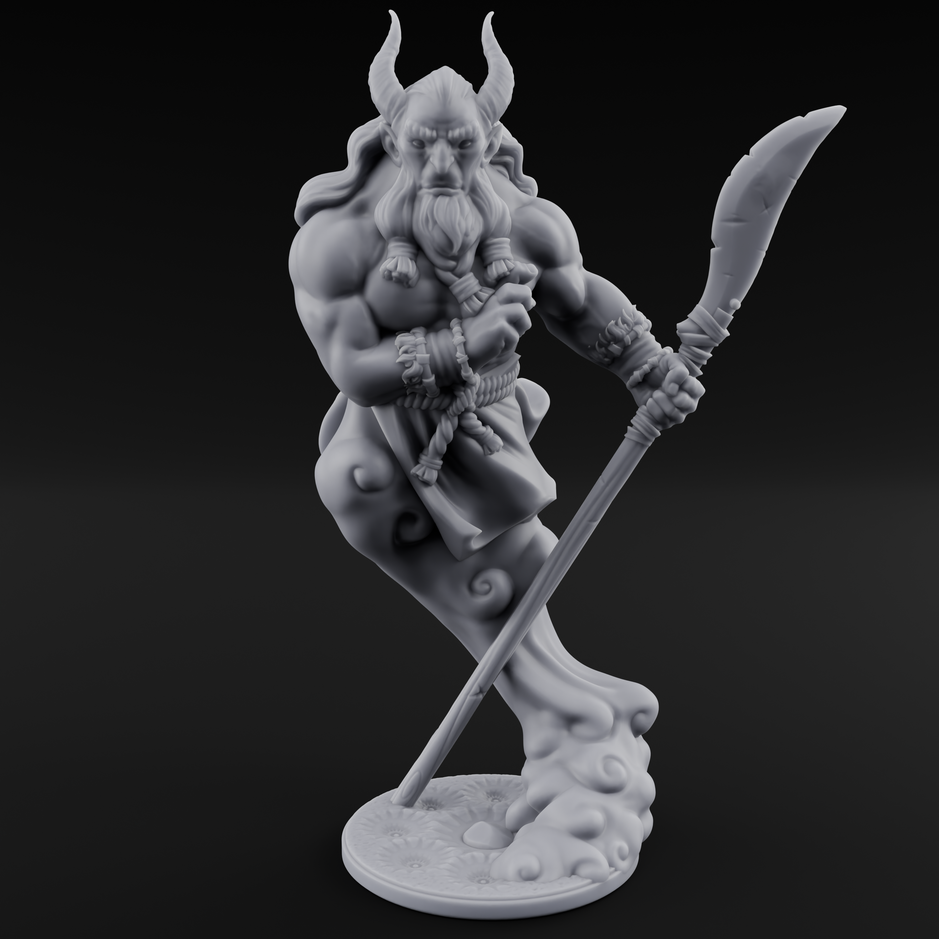 Fighting Djinni Warrior Miniature for Dungeons and Dragons, Pathfinder or other TTRPGs