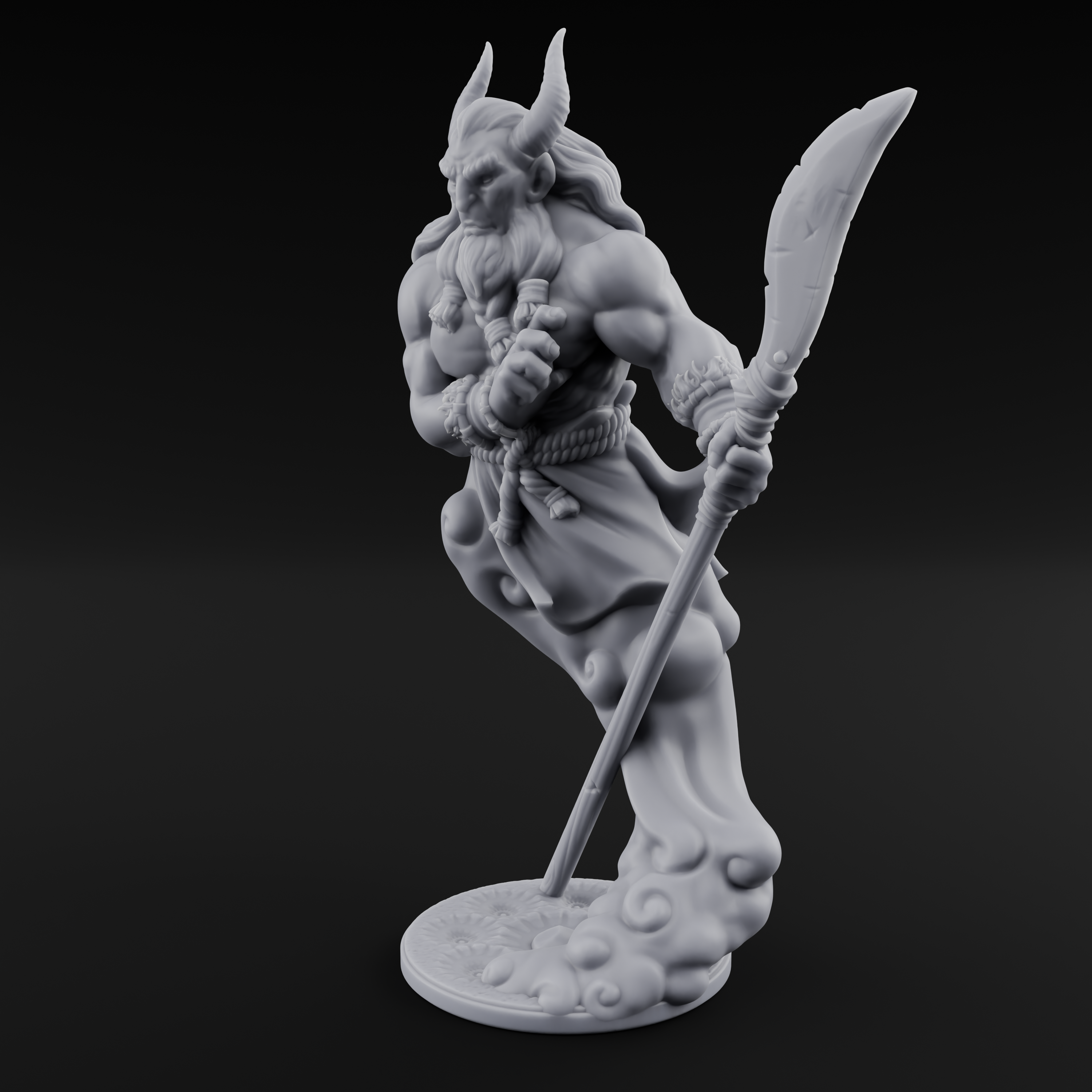 Fighting Djinni Warrior Miniature for Dungeons and Dragons, Pathfinder or other TTRPGs