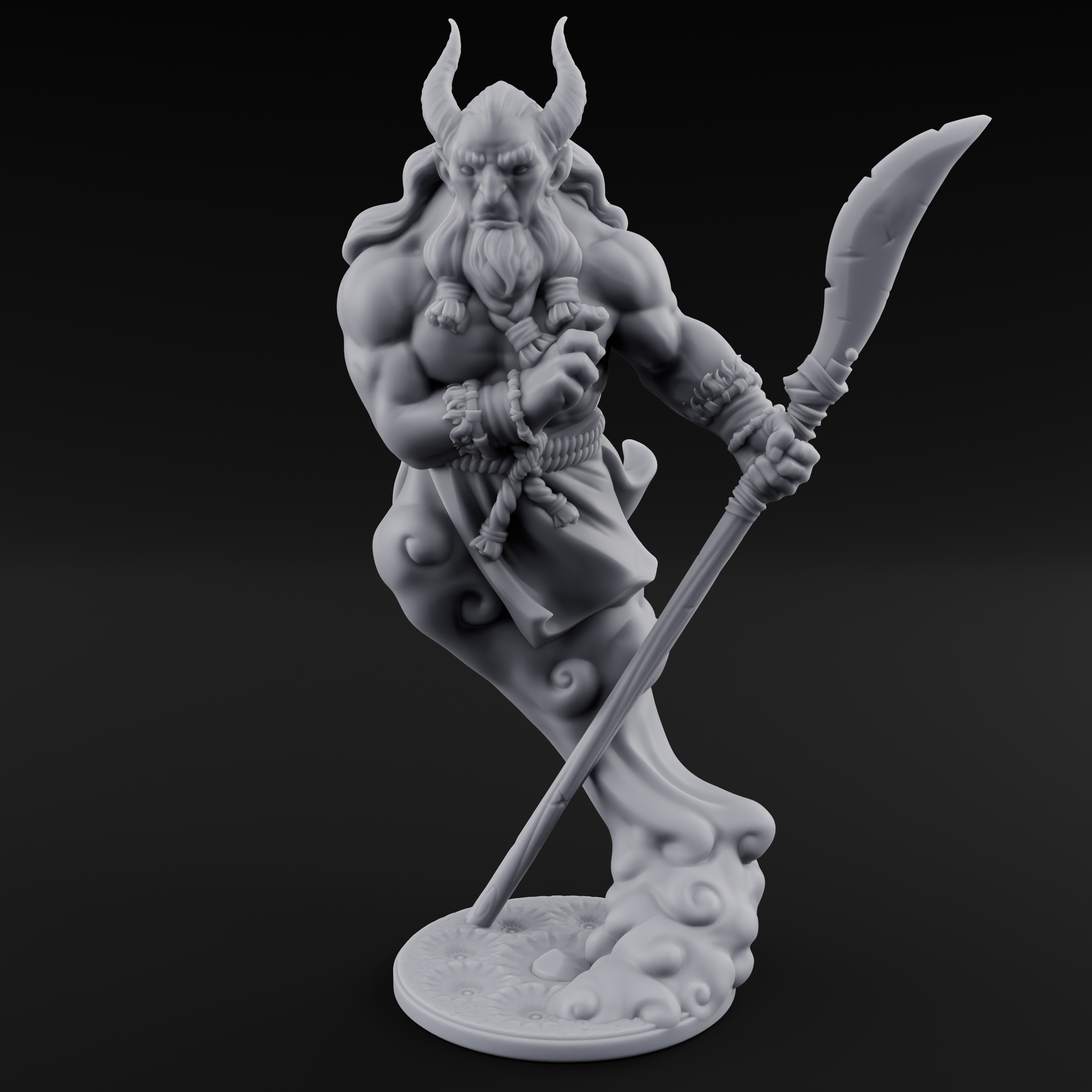 Fighting Djinni Warrior Miniature for Dungeons and Dragons, Pathfinder or other TTRPGs